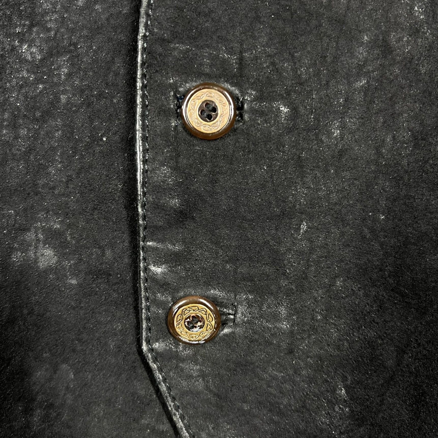 Anchor Blue VINTAGE Anchor Blue Vest Mens Leather 5 Button Nylon Closure Black Large Regular Fit Biker Shell - Mens Size US L / EU 52-54 / 3 - 2 Thumbnail