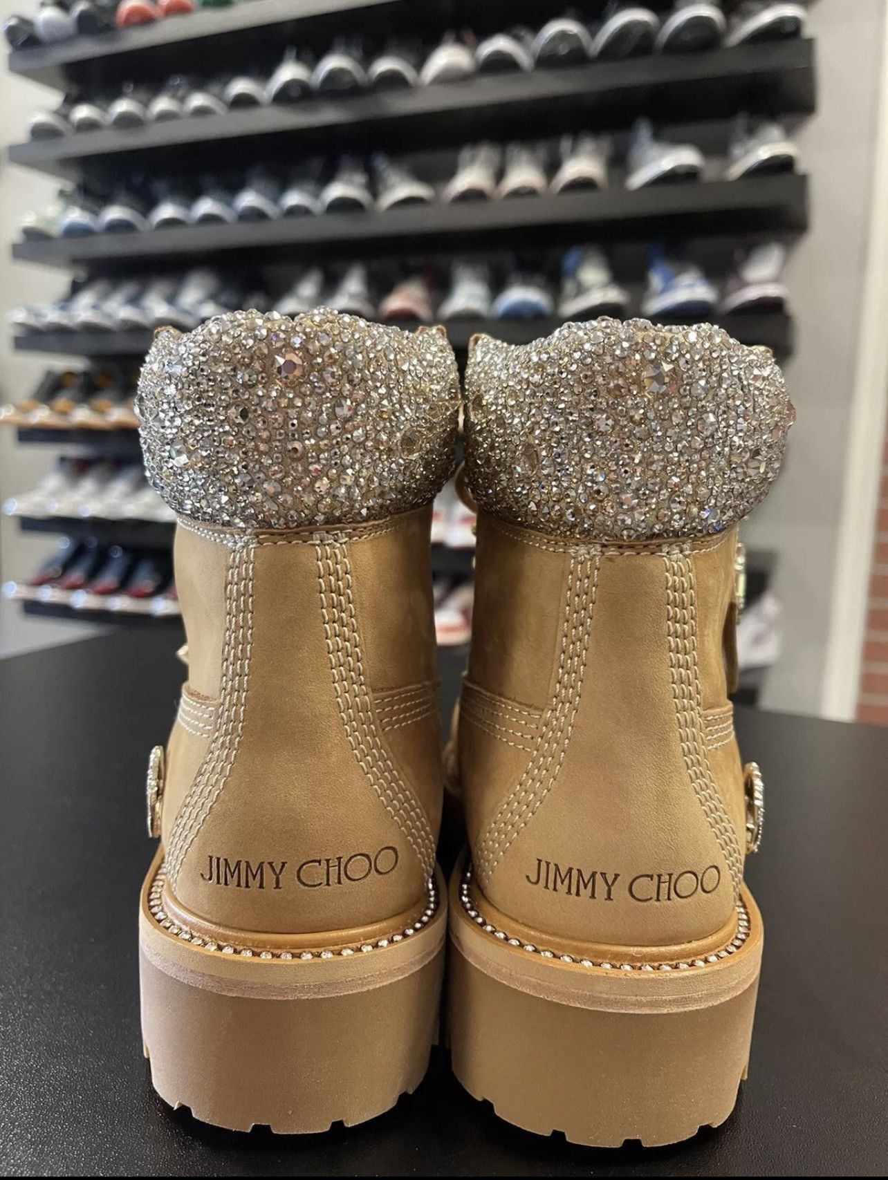 Jimmy Choo Size 5 - Jimmy Choo X Timberland Suede Crystal Encrusted Size US 5 / IT 35 - 4 Thumbnail