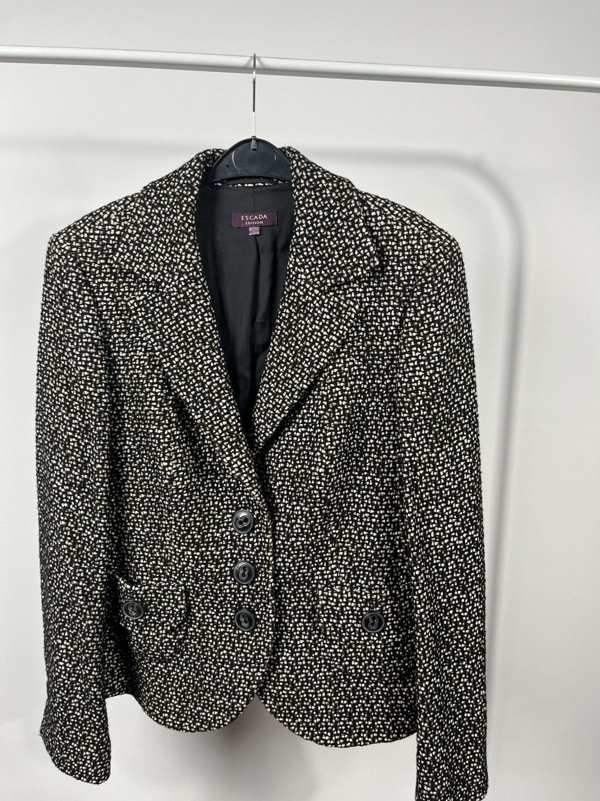 Escada Escada Edition Women’s Tweed Wool Blazer Black White Size 40 Size M / US 6-8 / IT 42-44 - 2 Thumbnail