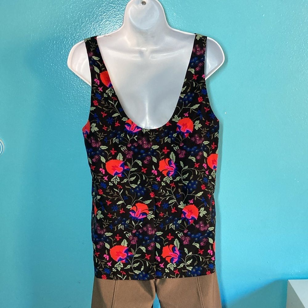 Joie Joie Black Floral Silk Tank Size S Fully Lined Pullover Blou Size S / US 4 / IT 40 - 10 Thumbnail
