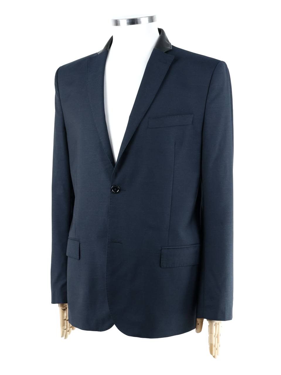 J.Lindeberg J.LINDEBERG Super 100's wool blazer with leather collar Size 54R - 2 Thumbnail