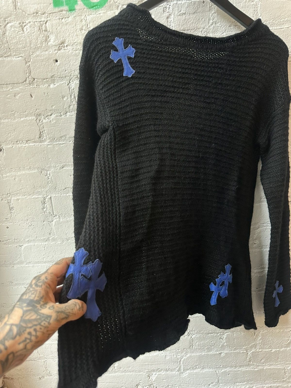 Chrome Hearts CHROME HEARTS 1:1 CASHMERE CROSS PATCH SWEATER Size US S / EU 44-46 / 1 - 6 Thumbnail