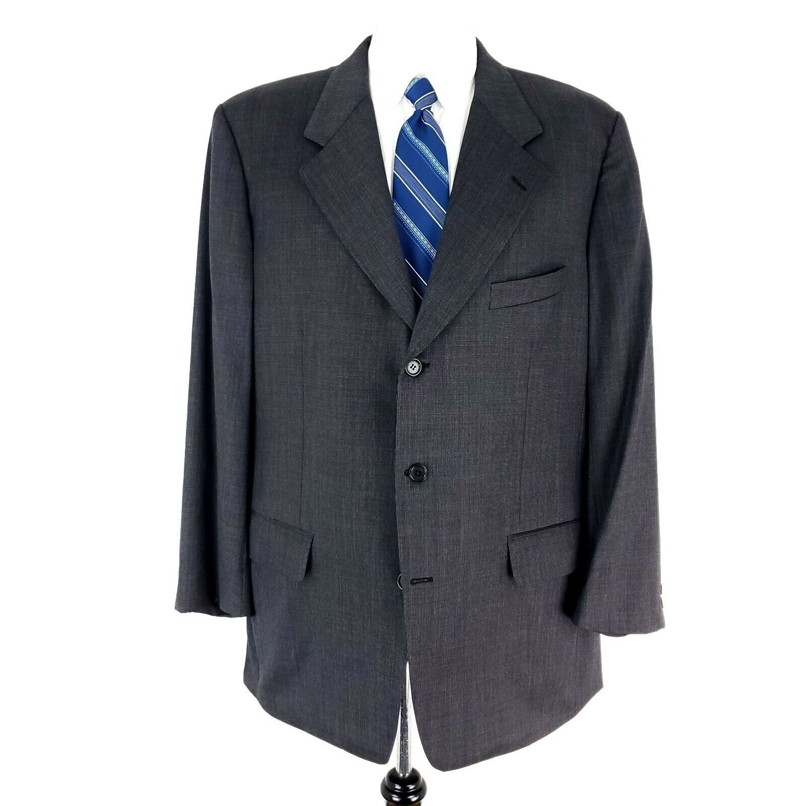 J.P. Tilford × Samuelsohn Samuelsohn JP Tilford Wool 3 Button Blazer 44L Gray Nailshea Size 44L - 3 Thumbnail