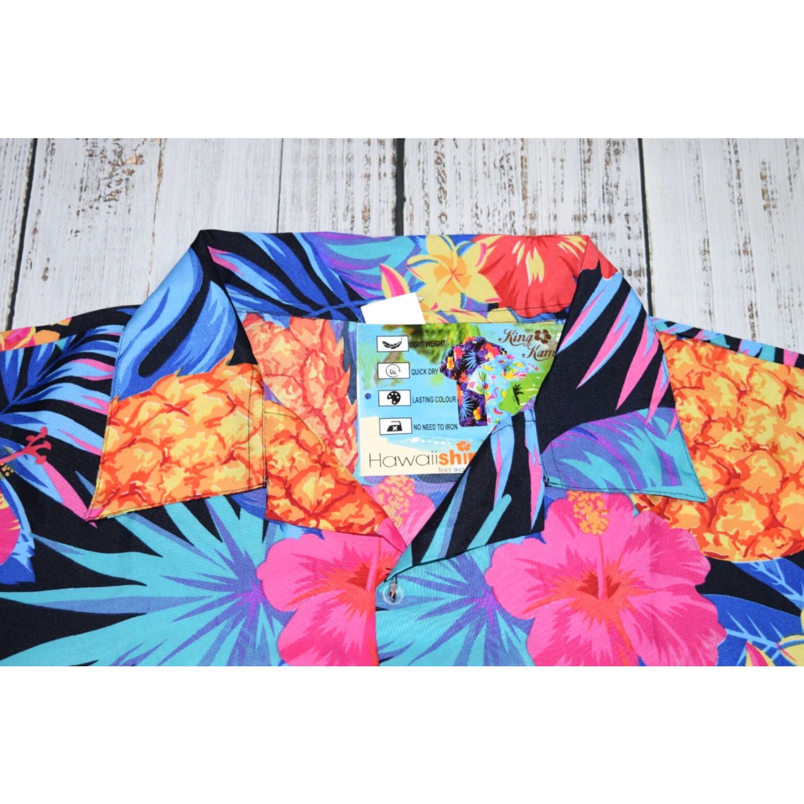 Vintage VINTAGE King Kameha SHIRT Mens 4XL Pink PINEAPPLE Retro 80s Hawaiian Casual Button-Up Short Sleeve Collared Size US XXL / EU 58 / 5 - 3 Thumbnail
