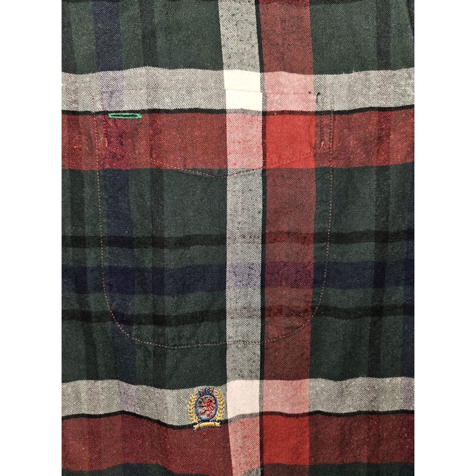 Tommy Hilfiger VINTAGE Tommy Hilfiger Button-Down Shirt Mens XL Green Plaid 90s Retro Embroidered Long Sleeve Button-Up Size US XL / EU 56 / 4 - 6 Thumbnail