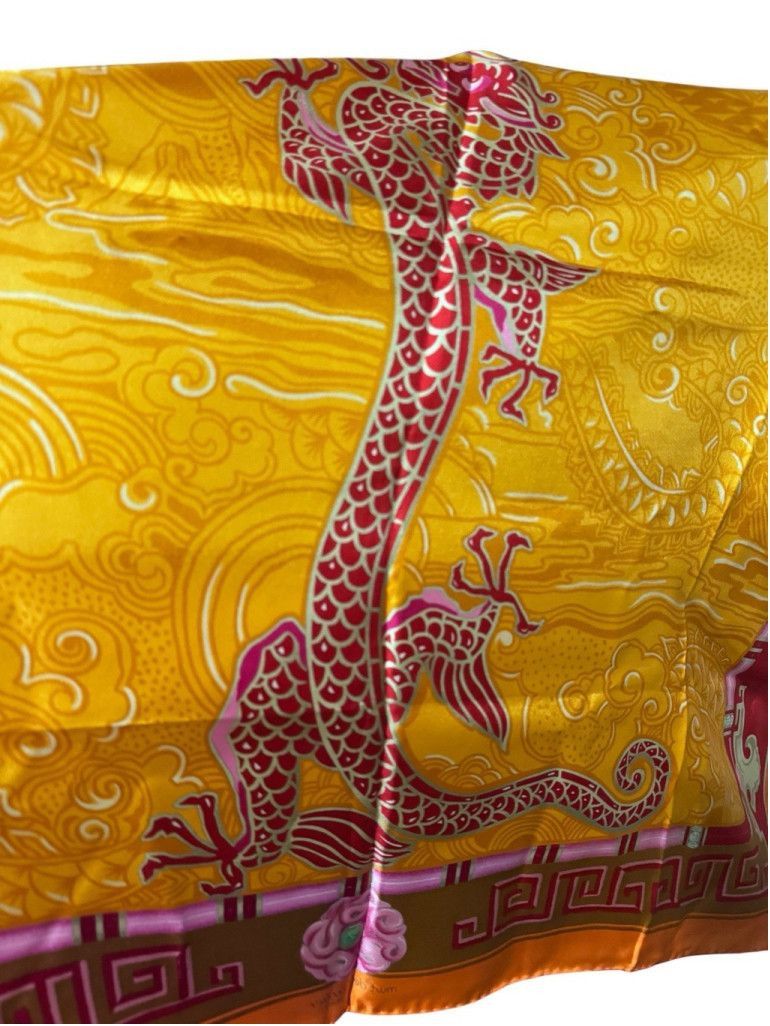 Cartier Cartier Silk Double Dragon Scarf/ Shawl 34" x34” in Box Size ONE SIZE - 2 Thumbnail