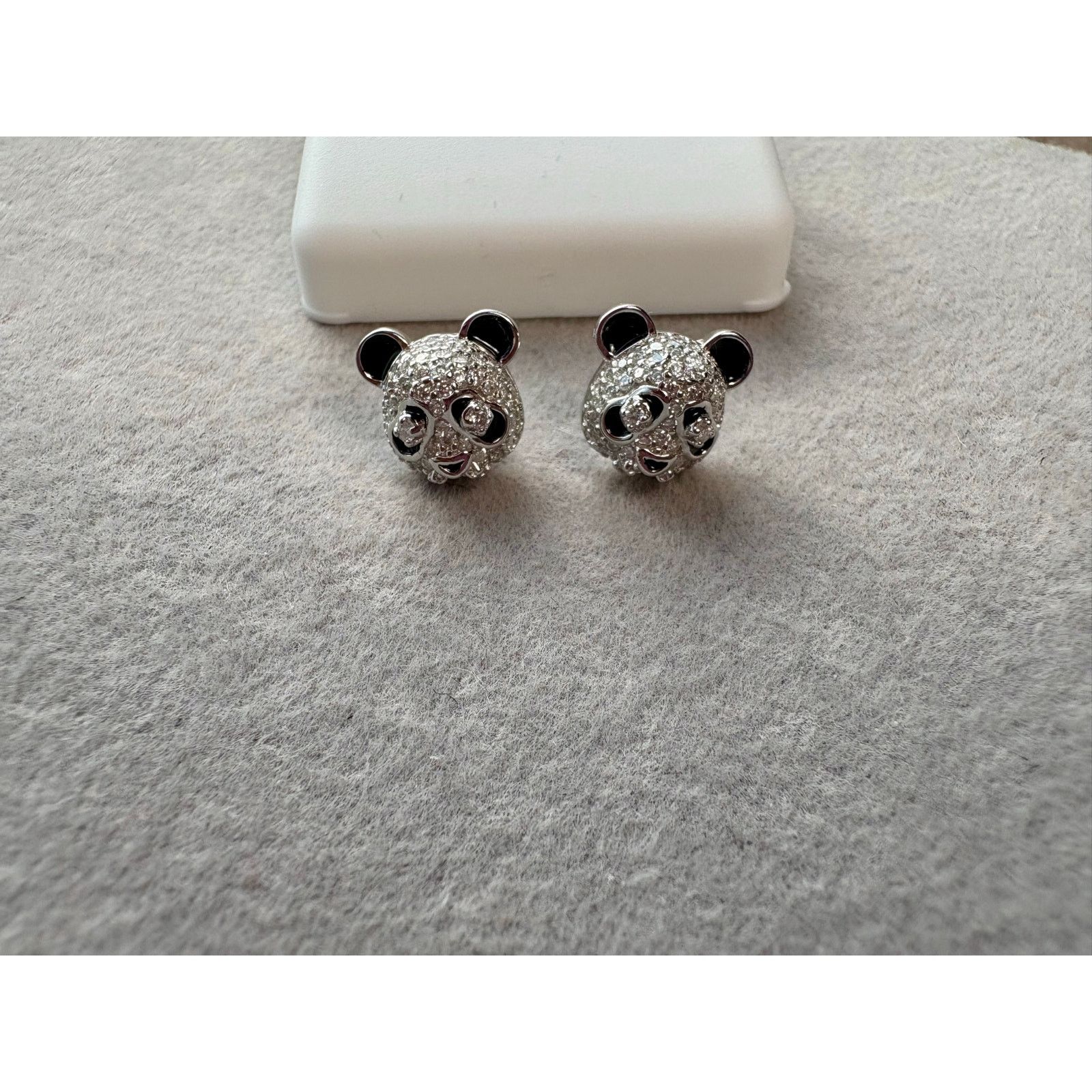 Jewelry NWT 1.5CTW Moissanite Panda Sterling Silver Earrings Size ONE SIZE - 6 Thumbnail