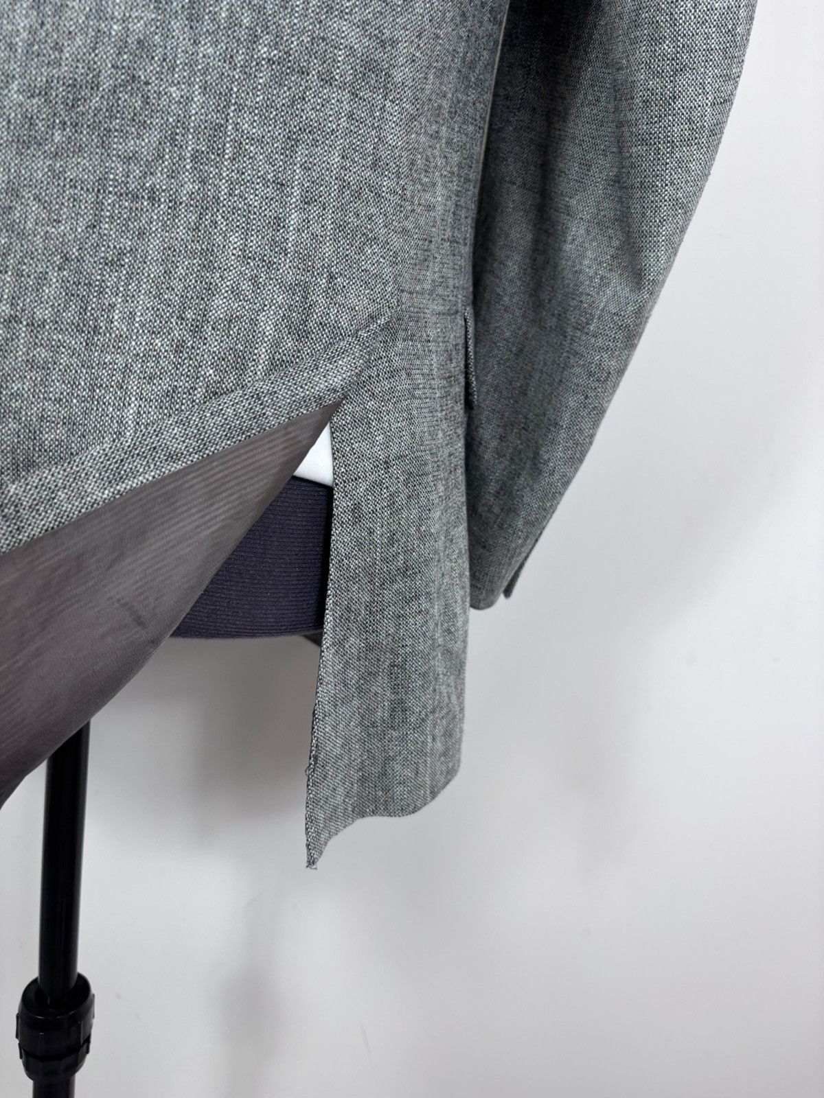 Ermenegildo Zegna Ermenegildo Zegna Soft Grey Textured Silk Blazer Jacket Size 44R - 15 Thumbnail
