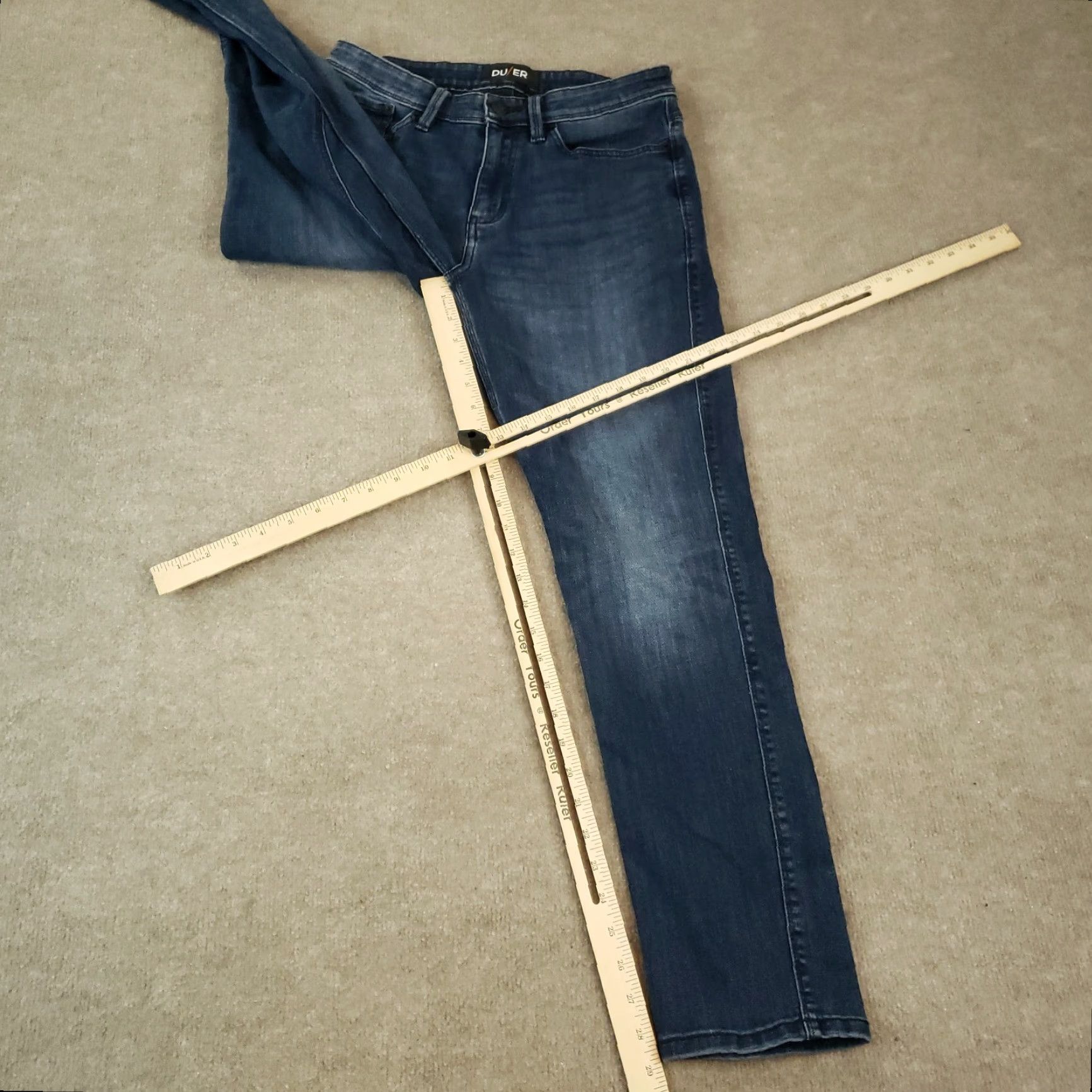 Denime DU/ER Jeans Mens Size 30x29 Blue Denim L2X Slim Fit Straight Casual Size US 30 / EU 46 - 2 Thumbnail
