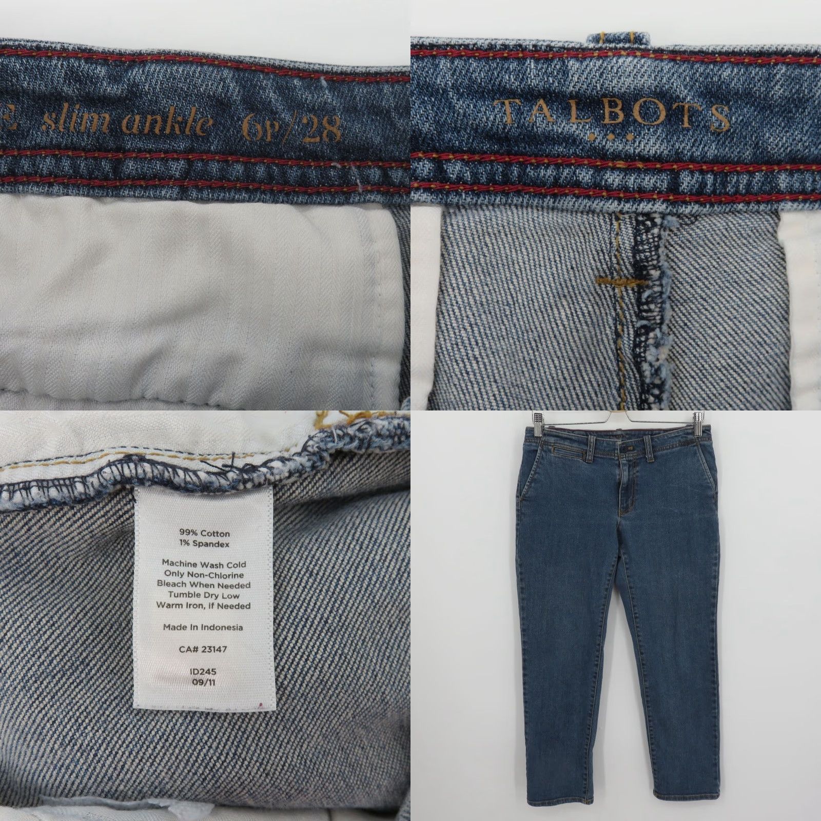 Talbots Talbots Women 6P 28 Signature Slim Ankle Blue Denim Jeans Pocket Cotton Slim Petite Jeans Women’s 6P Denim Ankle Pocket Size 28" / US 6 / IT 42 - 8 Thumbnail