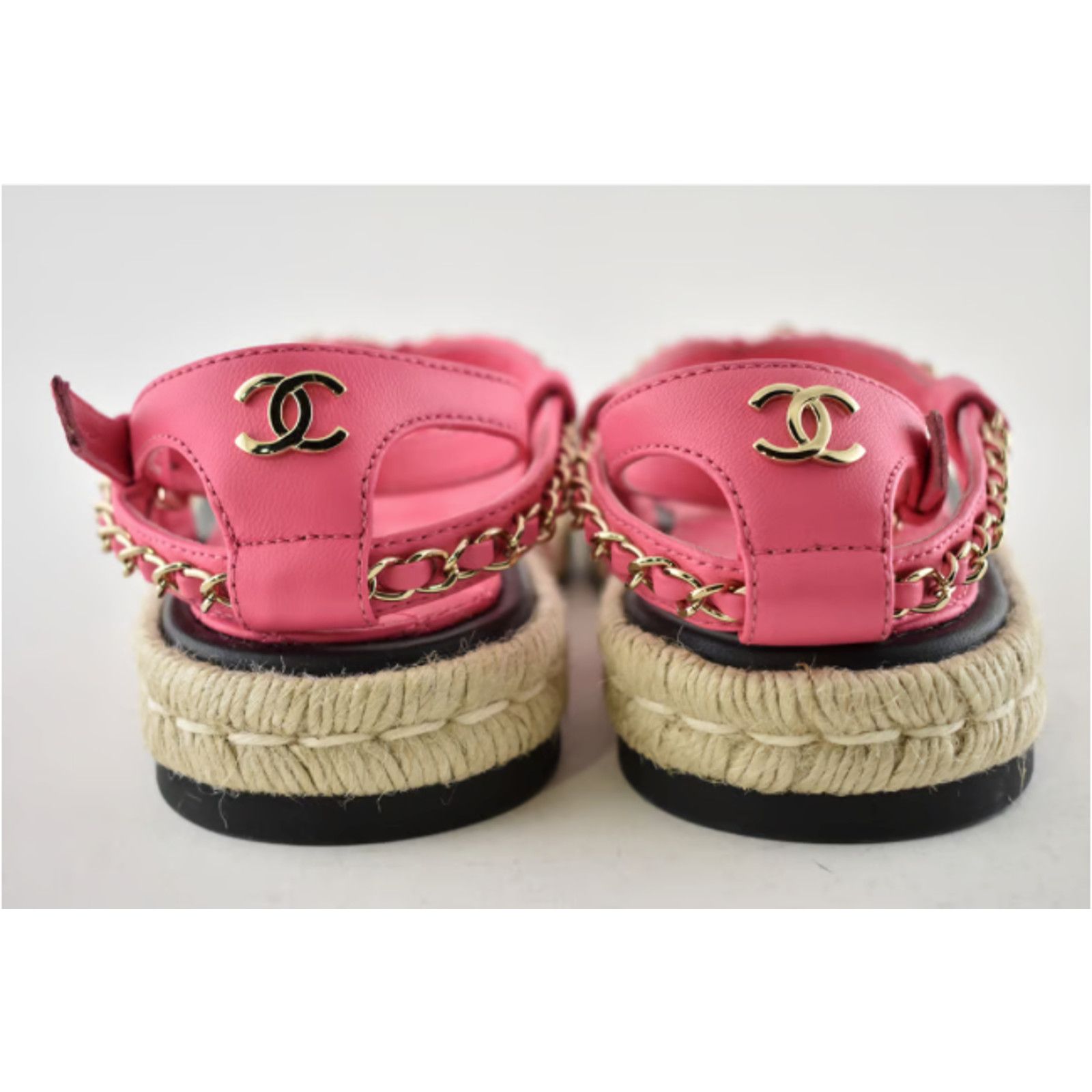 Chanel Chanel 21C Pink Lambskin Leather Chain Logo Mule Size US 5 / IT 35 - 11 Thumbnail