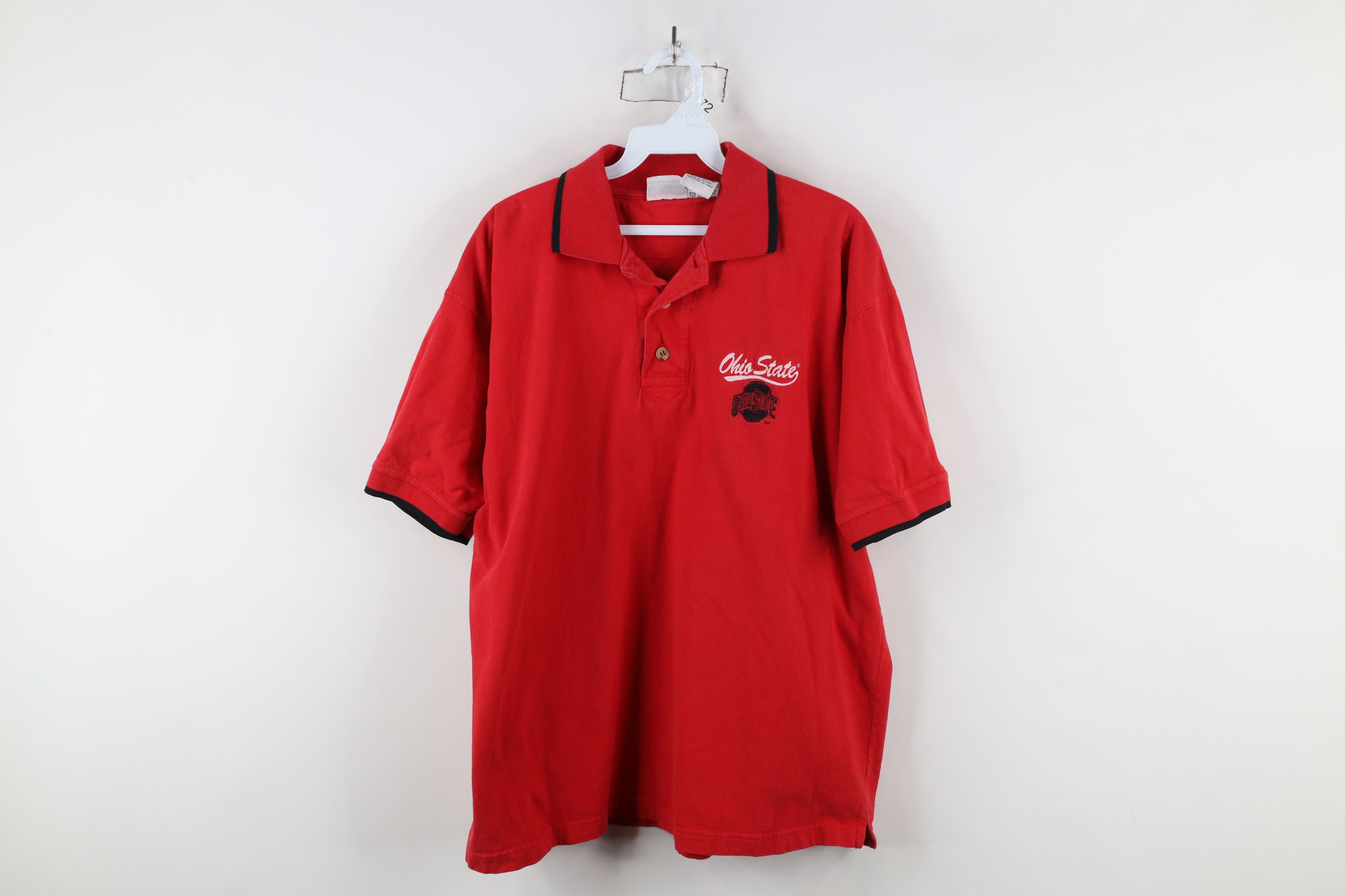 Vintage Vintage 90s Script Ohio State University Football Polo Red Size US L / EU 52-54 / 3 - 1 Thumbnail