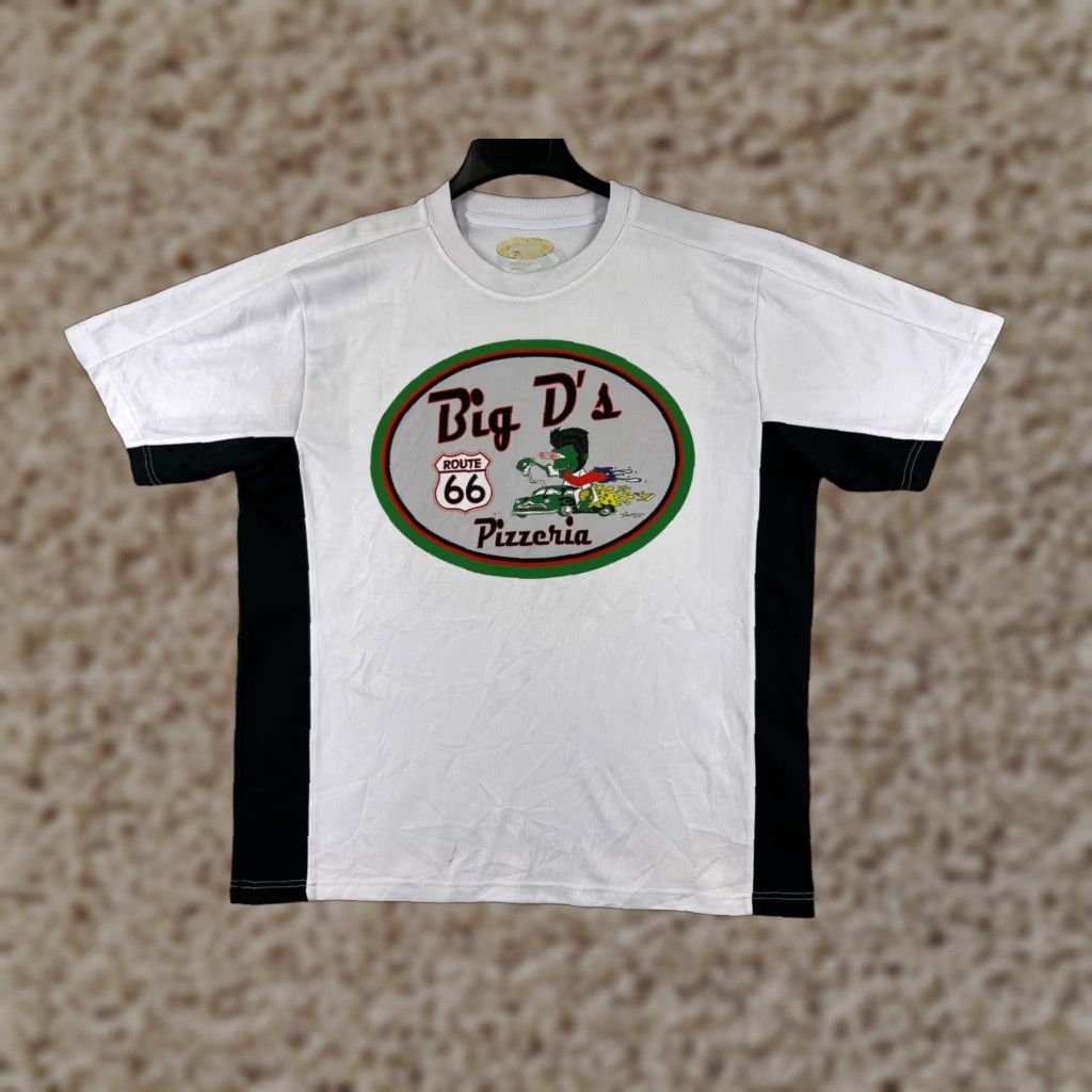 Vintage Big D's Pizzeria Jersey Adult XL White Men's T-Shirt USA 66 Route 66 Hooded Logo Limited Edition Vintage Size US XL / EU 56 / 4 - 1 Thumbnail