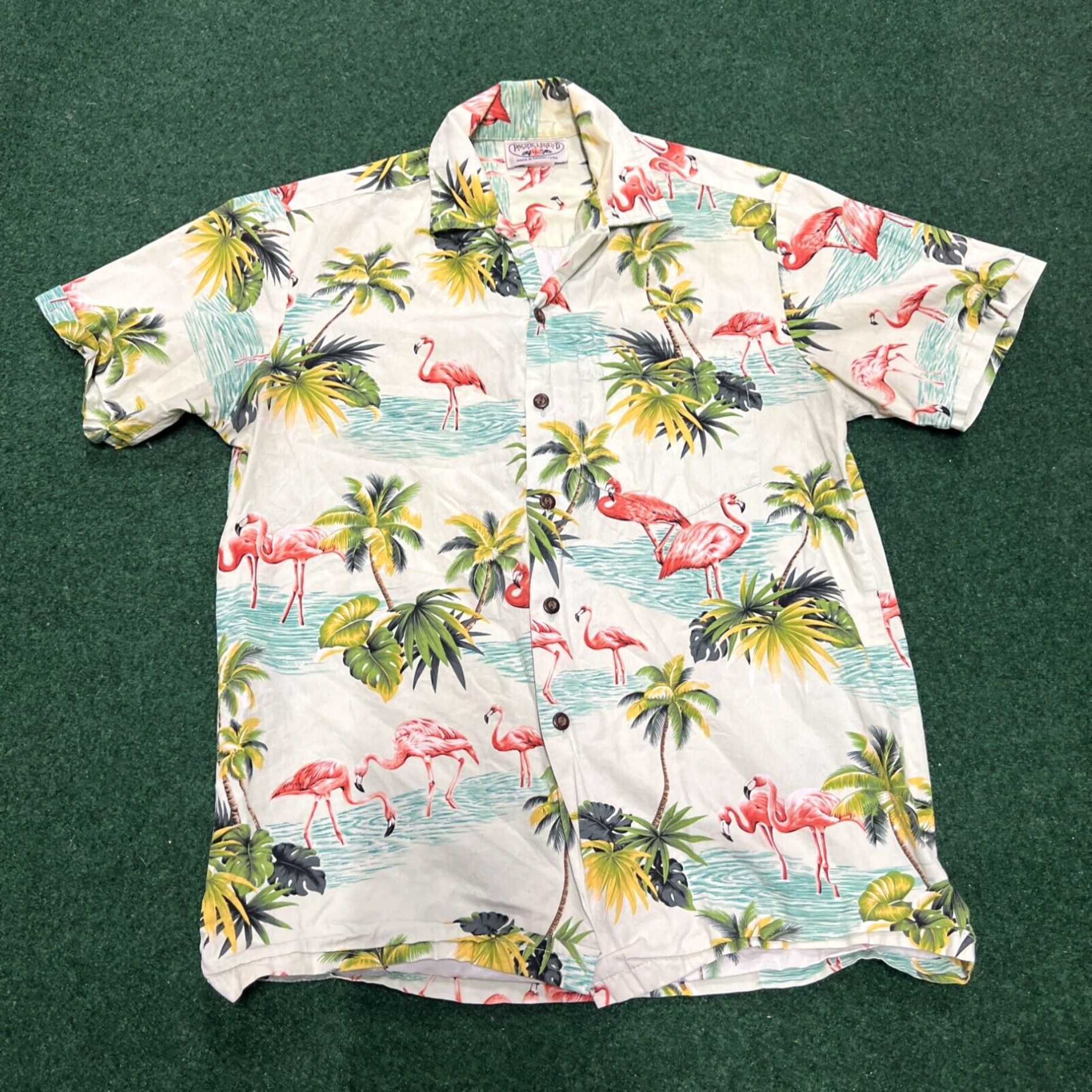 Vintage Pacific Legend Mens Hawaiian Shirt Small Flamingo Made Hawaii Floral Cotton Camp Size US S / EU 44-46 / 1 - 1 Thumbnail