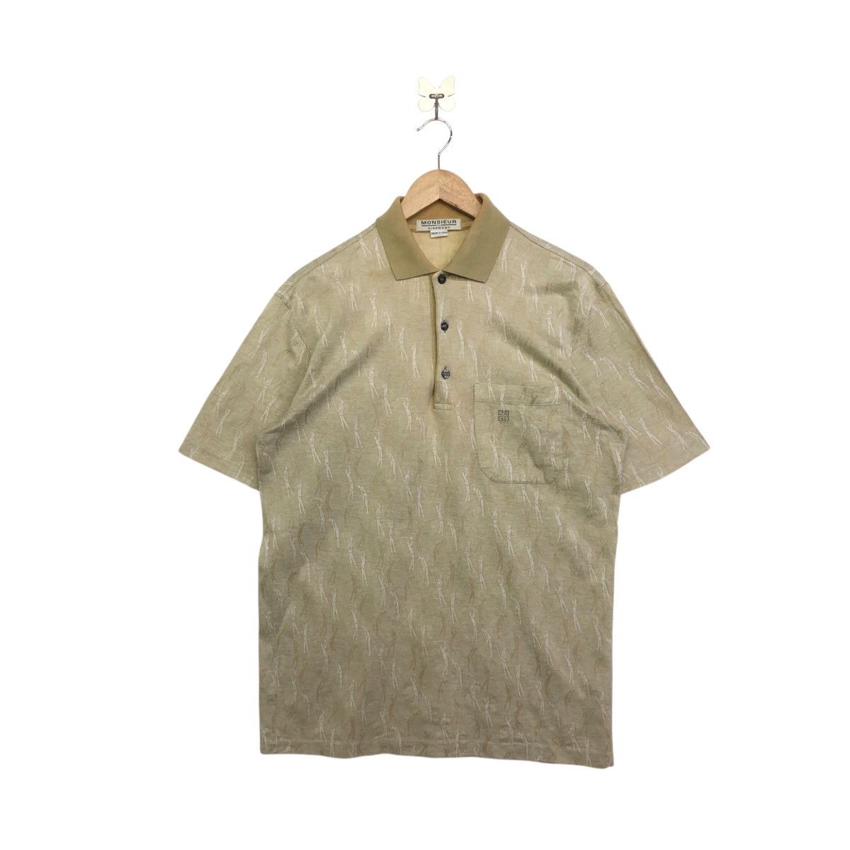 Vintage Vintage Givenchy Monsieur Monogram Polo Tee Size US M / EU 48-50 / 2 - 1 Thumbnail