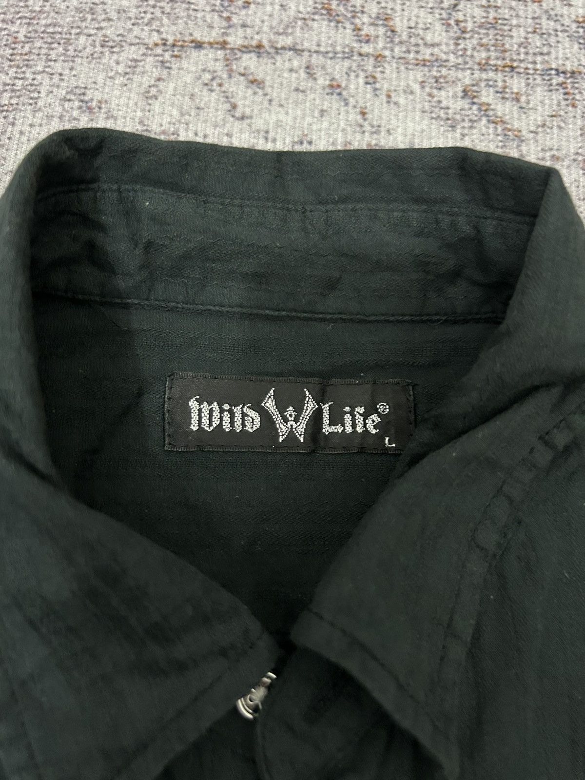 If Six Was Nine Wild Life Poem Cross Skull Long Button Shirt Size US L / EU 52-54 / 3 - 6 Thumbnail