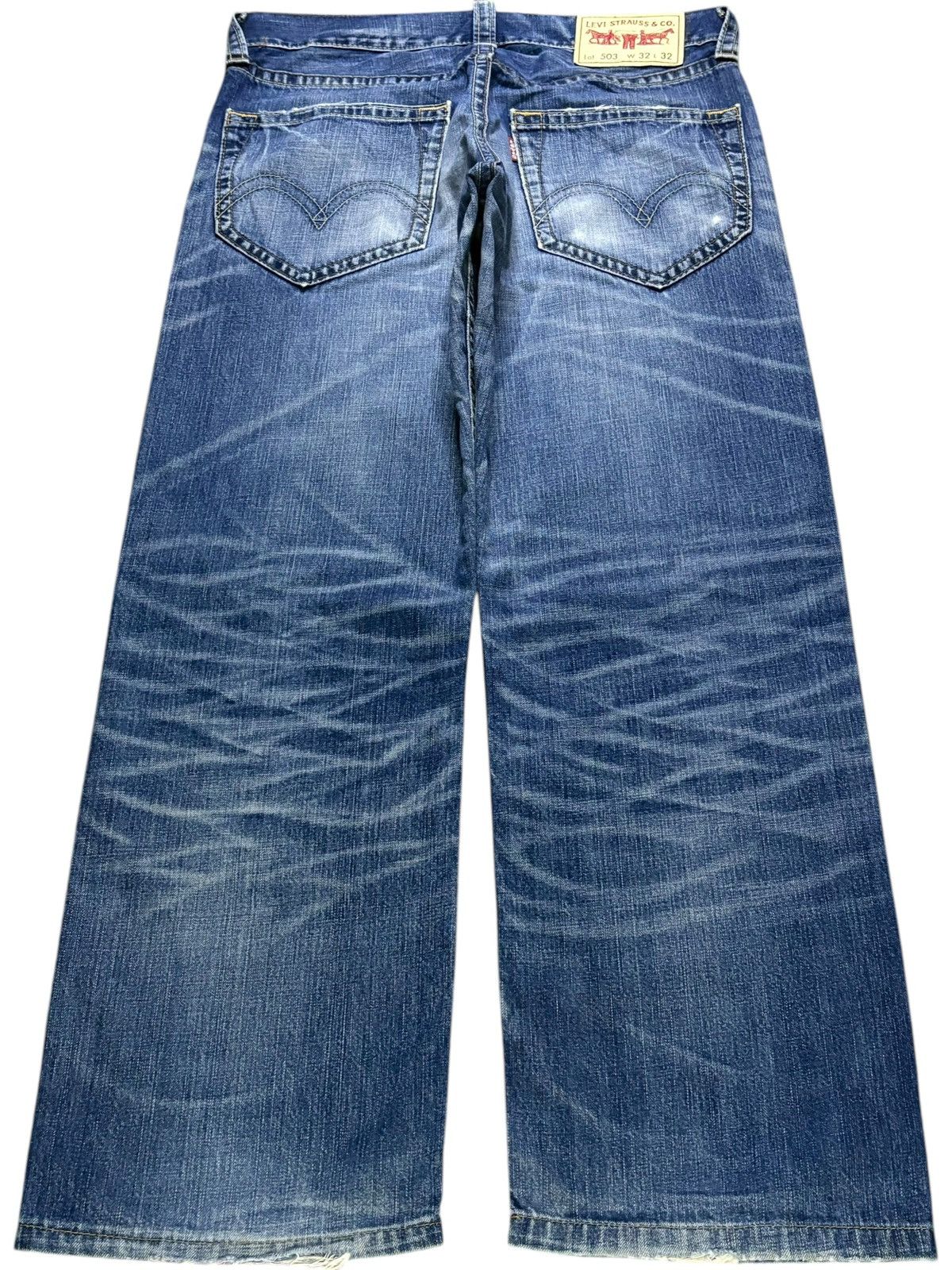 Levi's Vintage 90s Levis 503 Mud Wash Distressed Loose Baggy Jeans Size US 33 - 2 Thumbnail