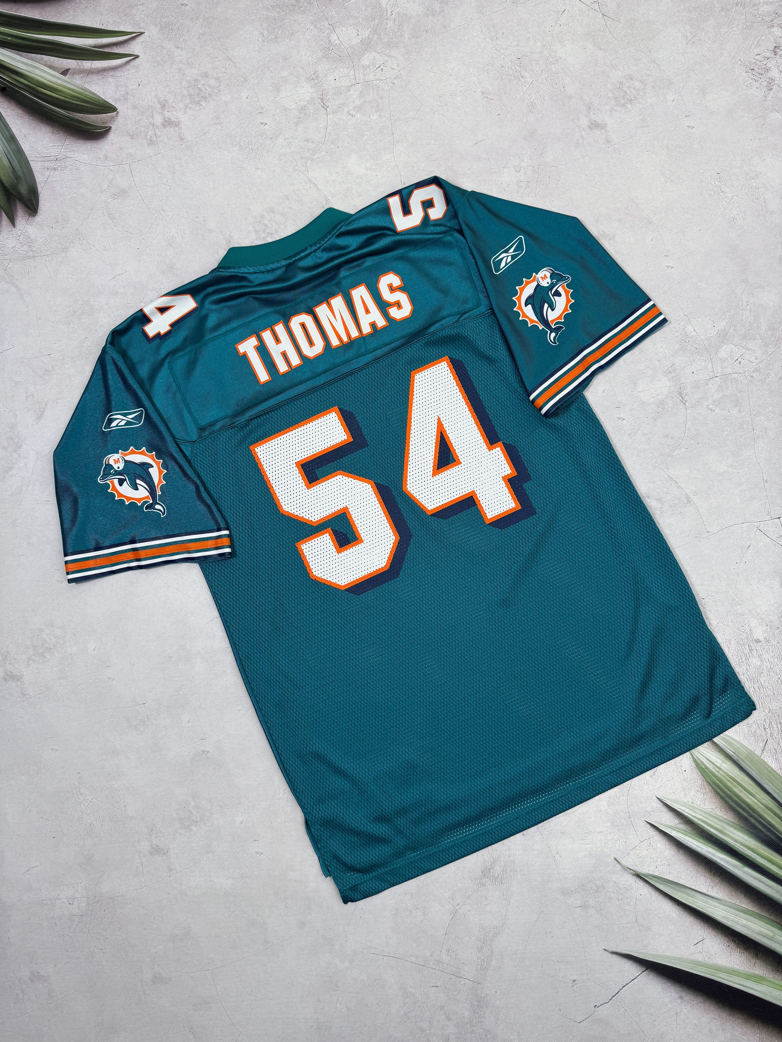 NFL Vintage Miami Dolphins NFL Jersey #54 THOMAS by Reebok Size US M / EU 48-50 / 2 - 18 Thumbnail