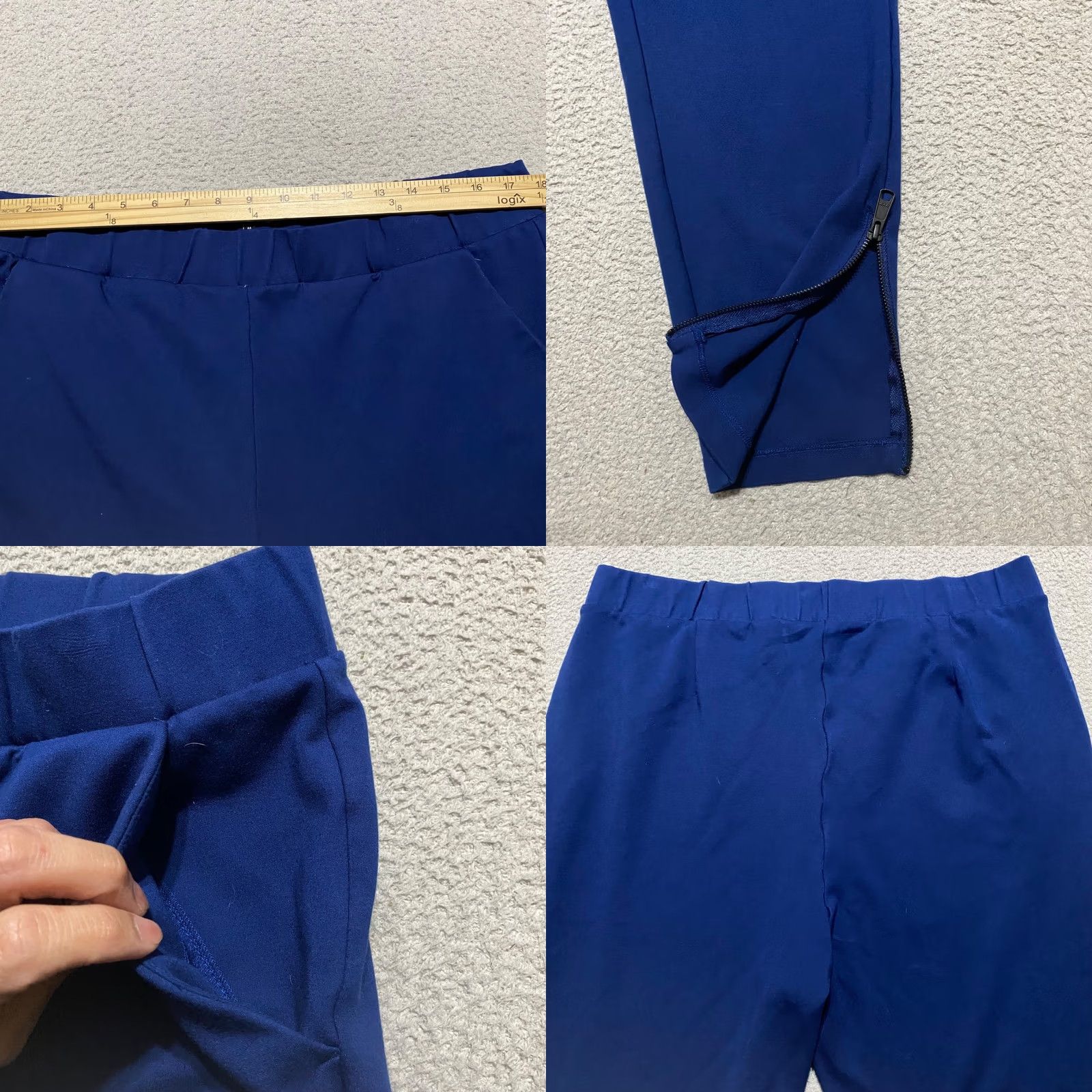 Vintage Universal Standard Pants Blue Skinny Pull On Pockets Ankle Size 32" / US 10 / IT 46 - 8 Thumbnail