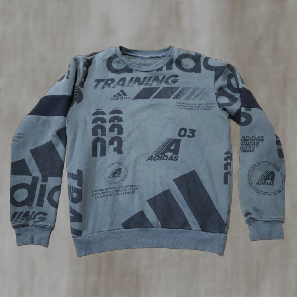Adidas VINTAGE Adidas Sweatshirt Mens Size L Gray Athletic Training Fitted Gym & Training 90s Size US L / EU 52-54 / 3 - 1 Thumbnail
