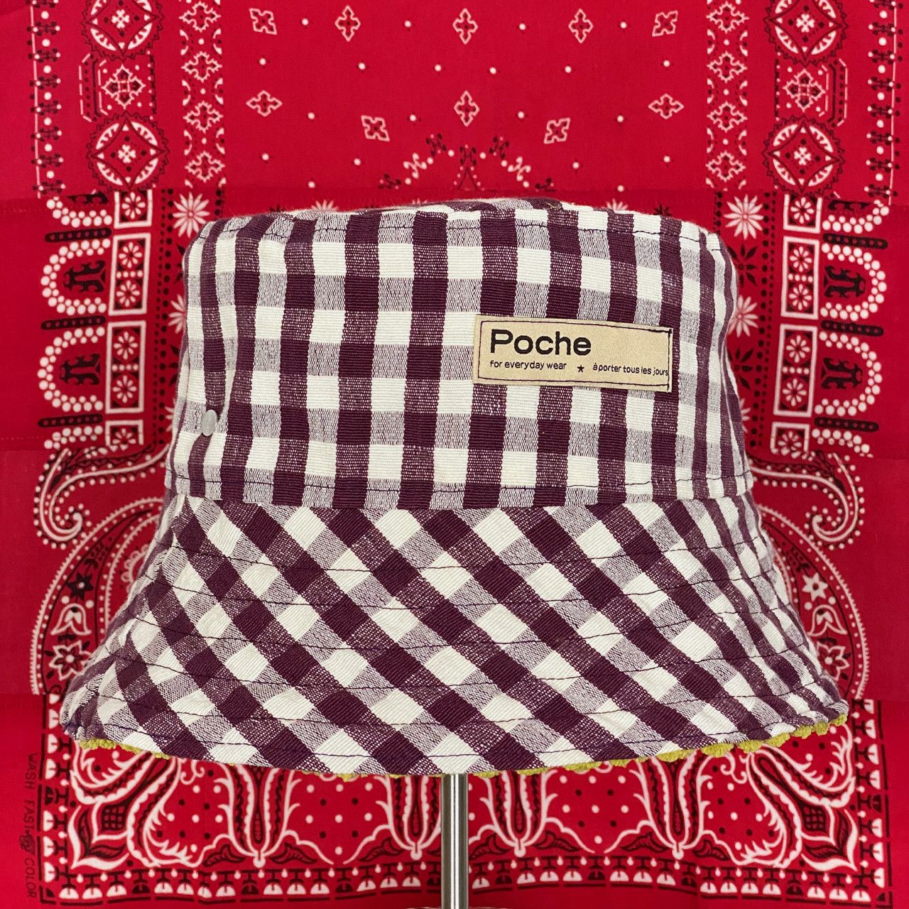 Poche Studio POCHE STUDIO HANDMADE REVERSIBLE BUCKET HAT Size ONE SIZE - 3 Thumbnail