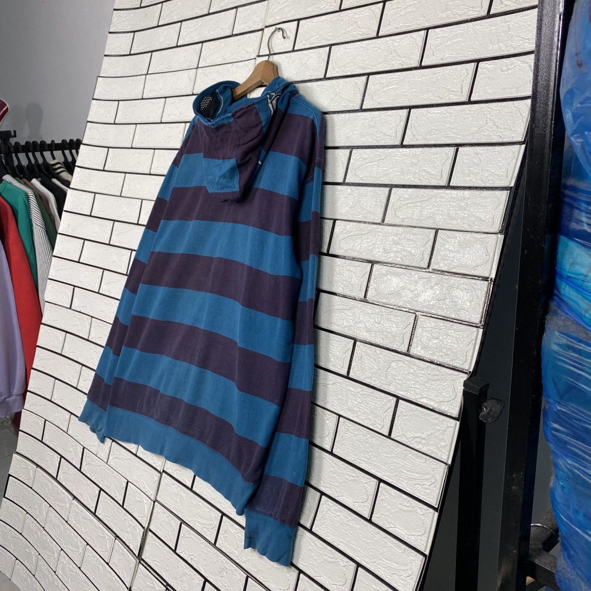 Japanese Brand Striped Zipper Jacket Volcom Biker Punk Style Size US XL / EU 56 / 4 - 12 Thumbnail