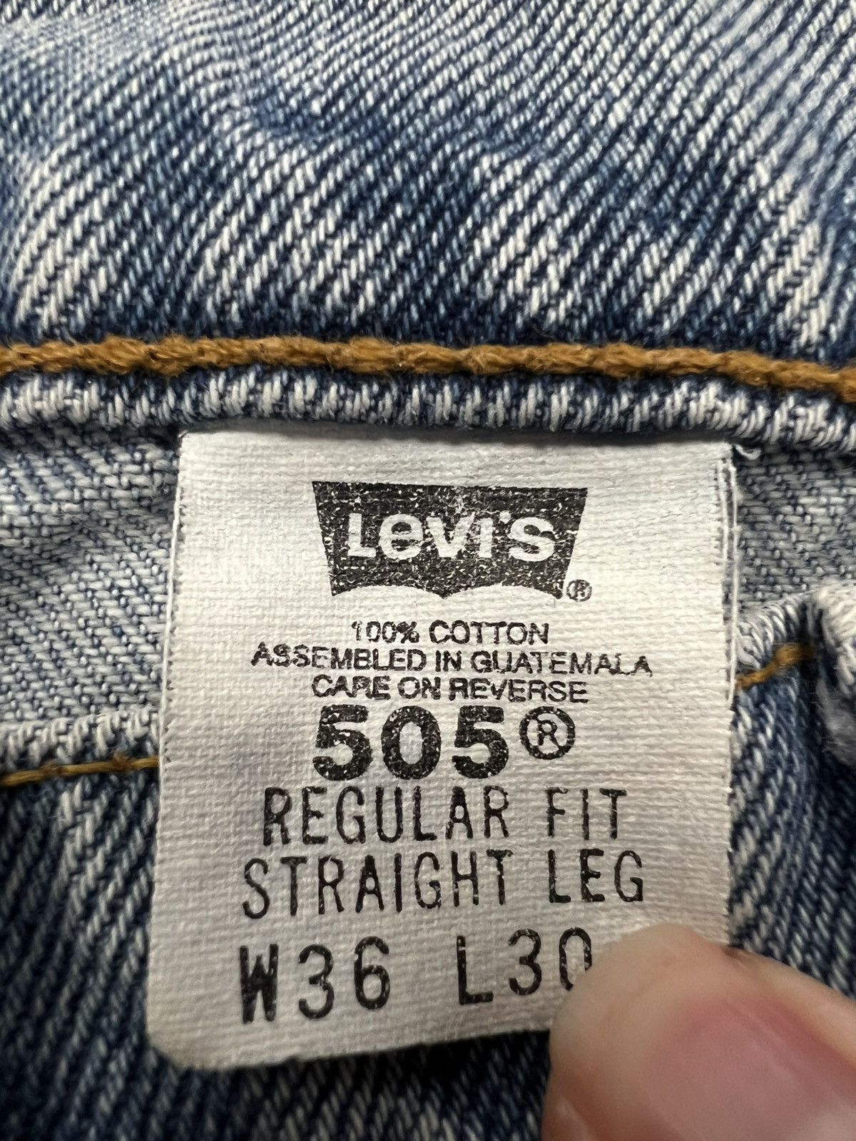 Levi's Vintage Levis 505 Paper Tag Jeans Size US 36 / EU 52 - 3 Thumbnail