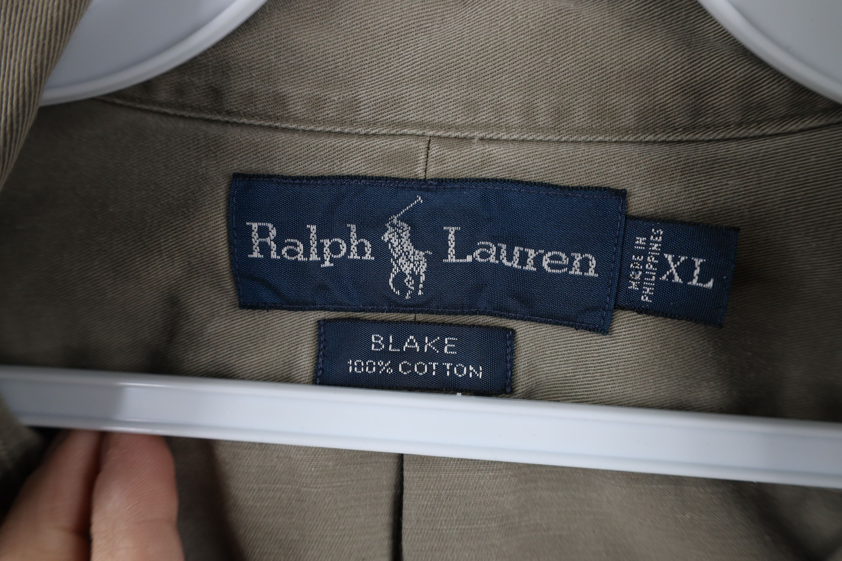 Ralph Lauren × Vintage Vintage 90s Ralph Lauren Twill Button Down Shirt Green Size US XL / EU 56 / 4 - 8 Thumbnail