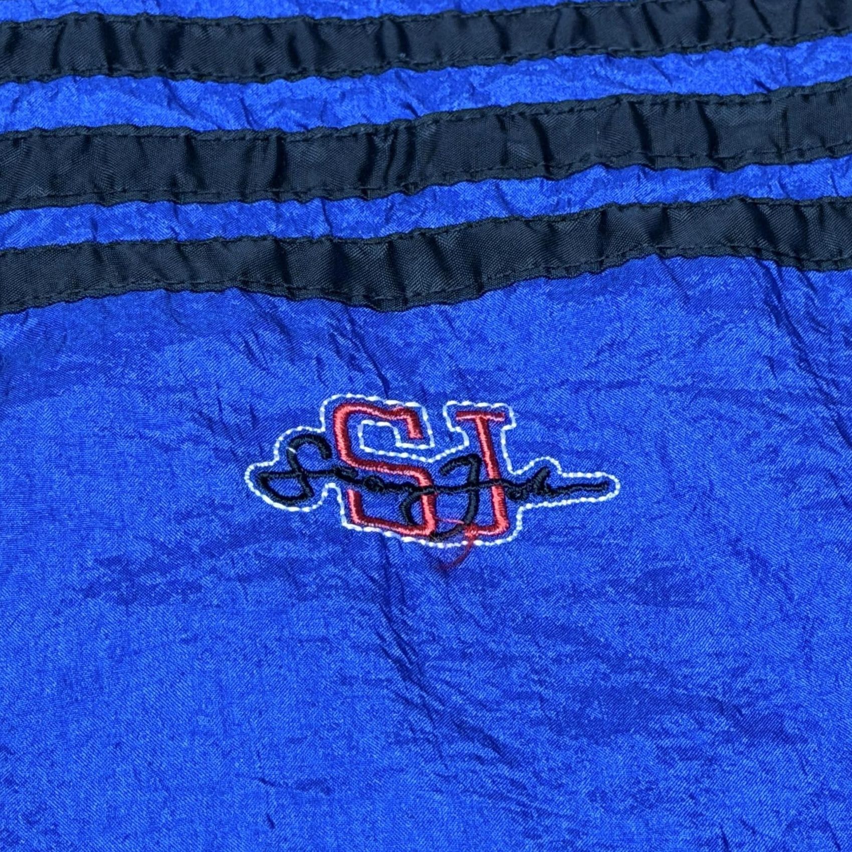 Sean John Sean John Jacket Mens XL Blue Nylon Windbreaker Full Zip Striped SJ Logo וד Size US XL / EU 56 / 4 - 3 Thumbnail