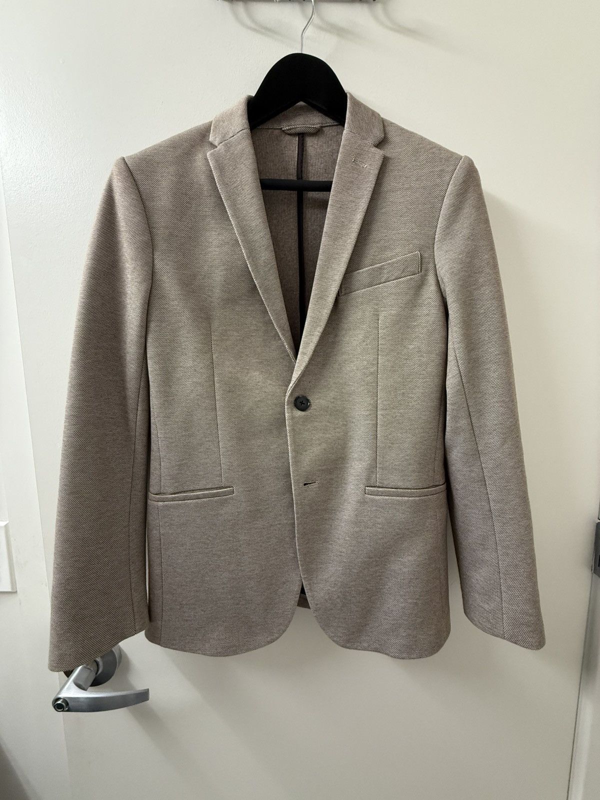 Zara Zara Men’s Small Light Brown Textured Blazer Slim Fit Size 38S - 1 Thumbnail