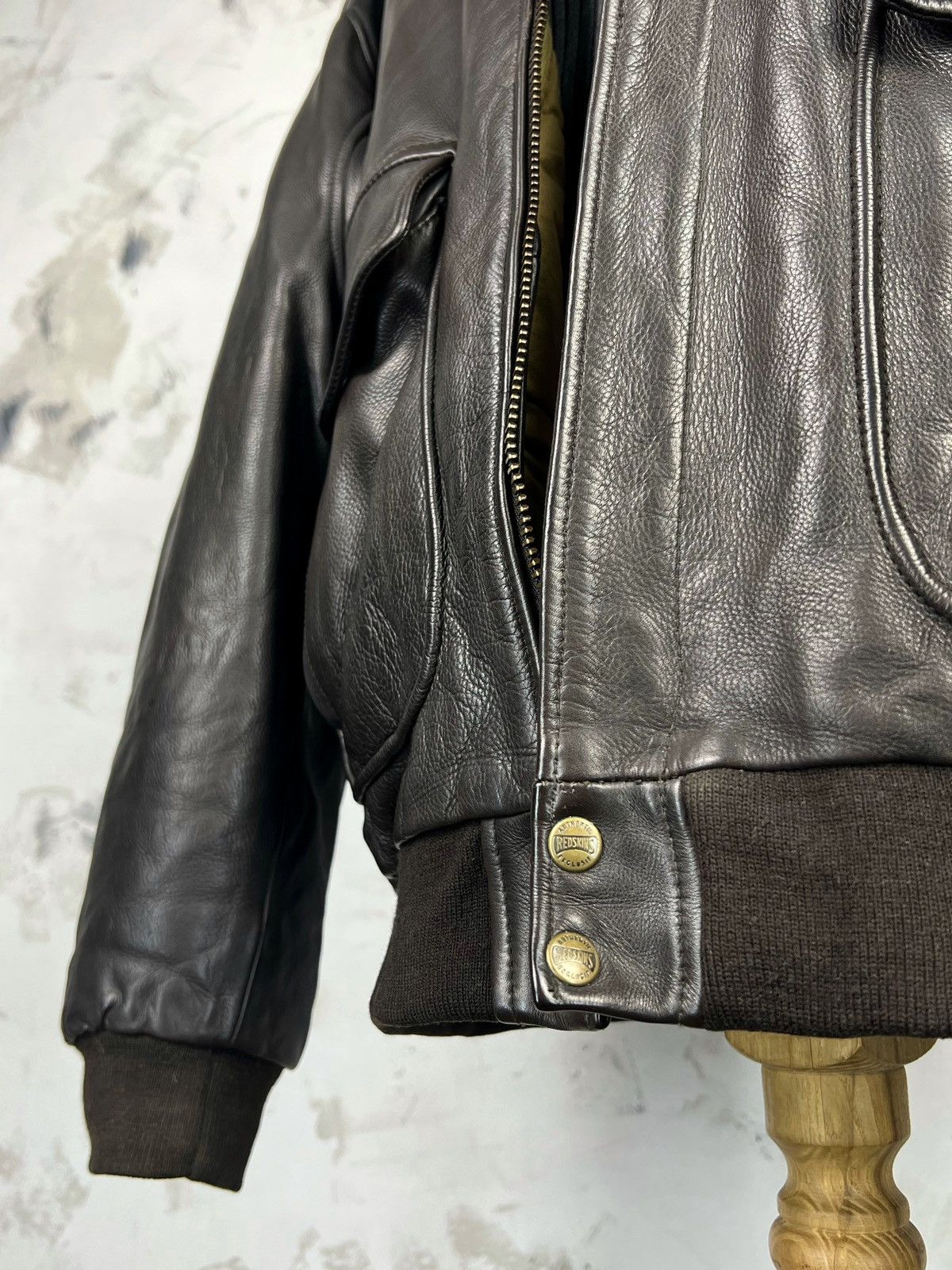 Vintage Vintage Redskins Air Force Bomber Leather Jacket Size XL-XXL Size US XXL / EU 58 / 5 - 6 Thumbnail