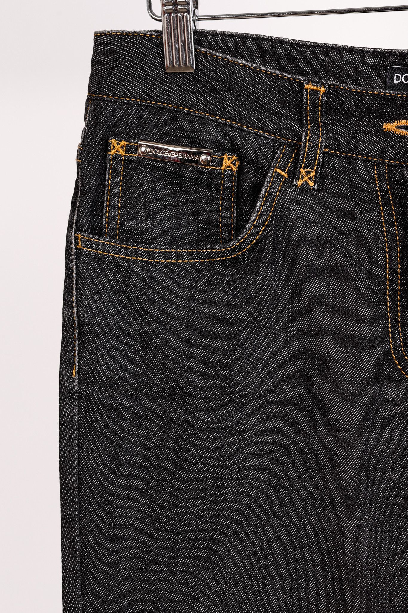Dolce & Gabbana Dolce & Gabbana Charcoal Straight-Leg Logo Plaque Jeans Size 28" / US 6 / IT 42 - 5 Thumbnail