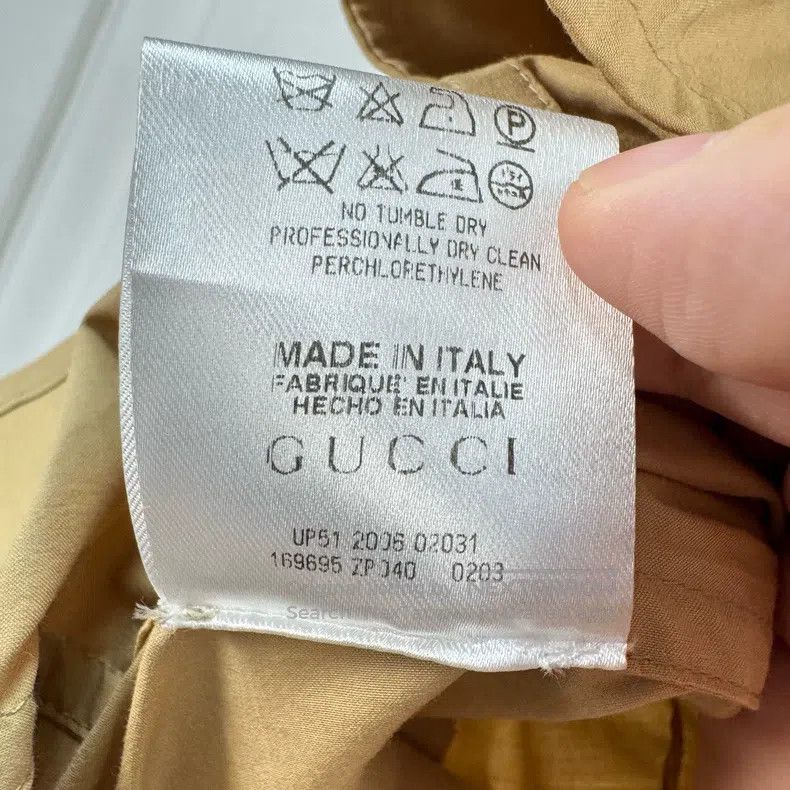 Gucci Gucci Embroidered letter khaki short-sleeved shirt Size S / US 4 / IT 40 - 7 Thumbnail