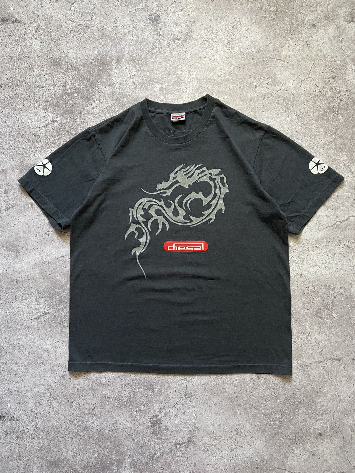 Diesel Vintage Tee Shirt Diesel Dragon Big Logo Avant Garde Y2K Size US XL / EU 56 / 4 - 1 Thumbnail