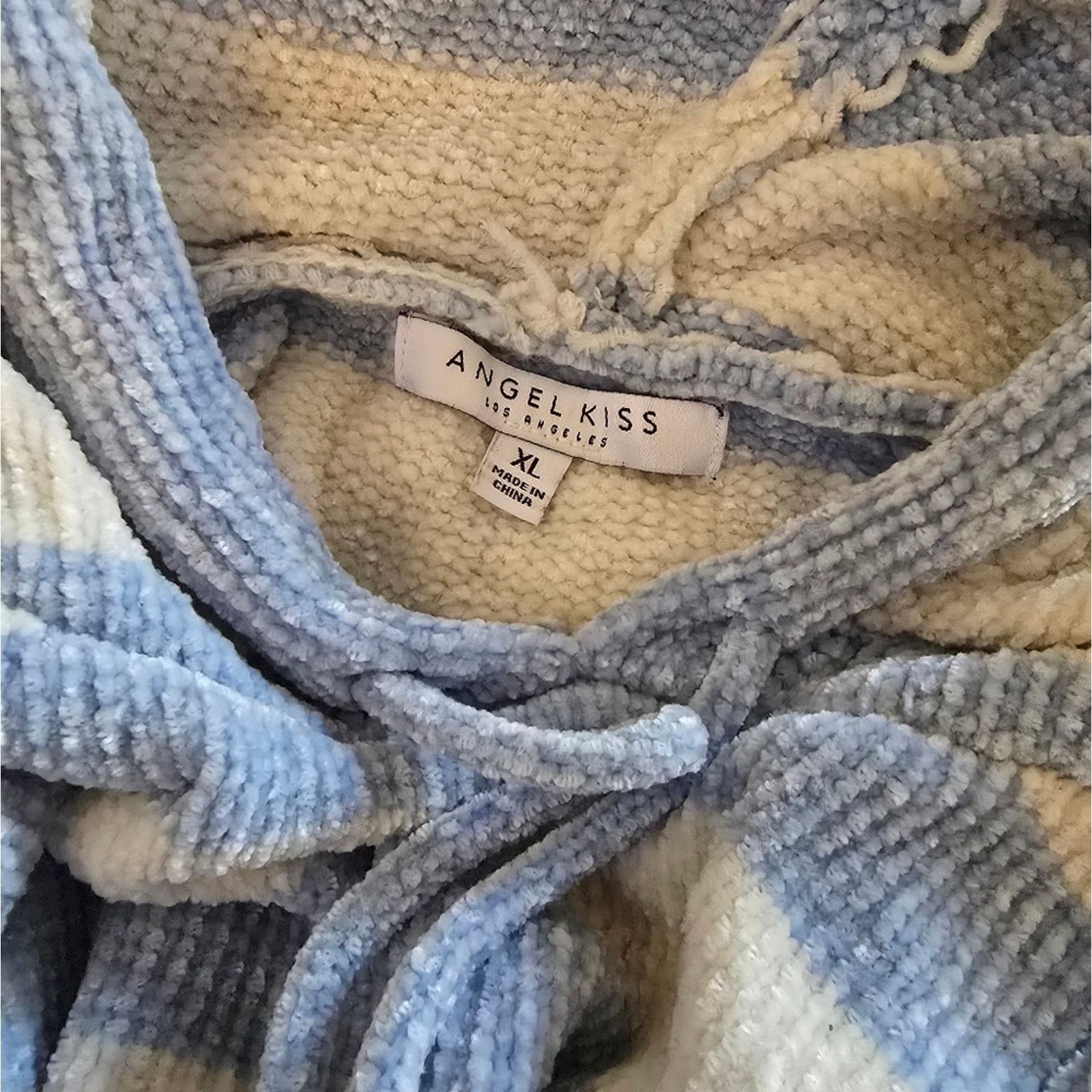 Other Light Blue Striped | ANGEL KISS | Cropped Hoodie Size XL / US 12-14 / IT 48-50 - 3 Thumbnail