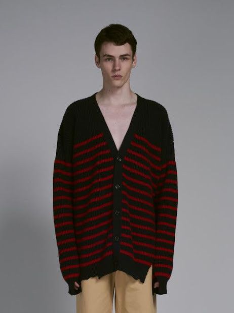 Marni oc11z0525 Striped V-Neck Cardigan in Multicolor Size US XL / EU 56 / 4 - 1 Preview
