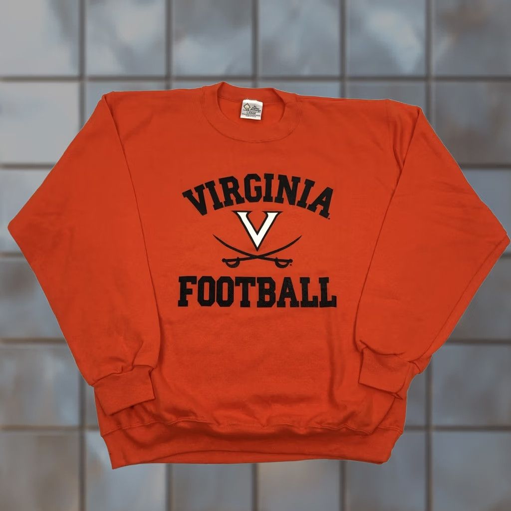 Vintage VINTAGE Cotton Exchange Virginia Football Sweatshirt Mens L Orange USA 90s Size US L / EU 52-54 / 3 - 1 Thumbnail