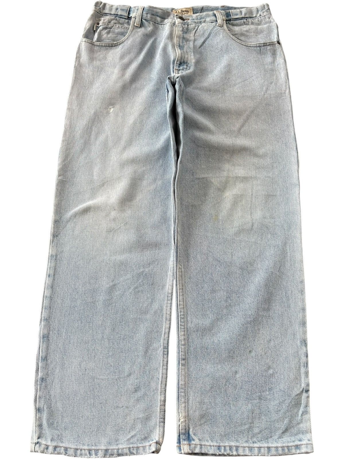 L.L. Bean Vintage L.L. Bean Light Wash Distress Baggy Jeans Size US 36 / EU 52 - 1 Thumbnail