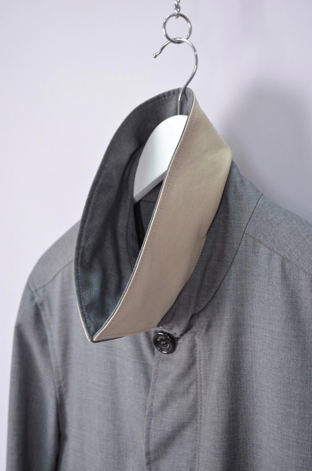 Boggi Mens Boggi Milano Wool Gray Stretch Trench Coat Jacket Sz 50 Size US L / EU 52-54 / 3 - 7 Thumbnail