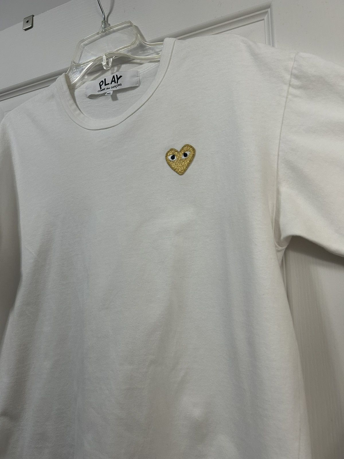 Comme des Garcons White Comme Des Garçons Gold Heart Tee Size US XL / EU 56 / 4 - 3 Thumbnail