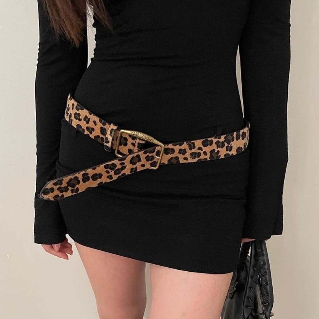 Japanese Brand Y2K Black Chunky Oversized Buckle Animal Print Boho Belt Size ONE SIZE - 2 Thumbnail