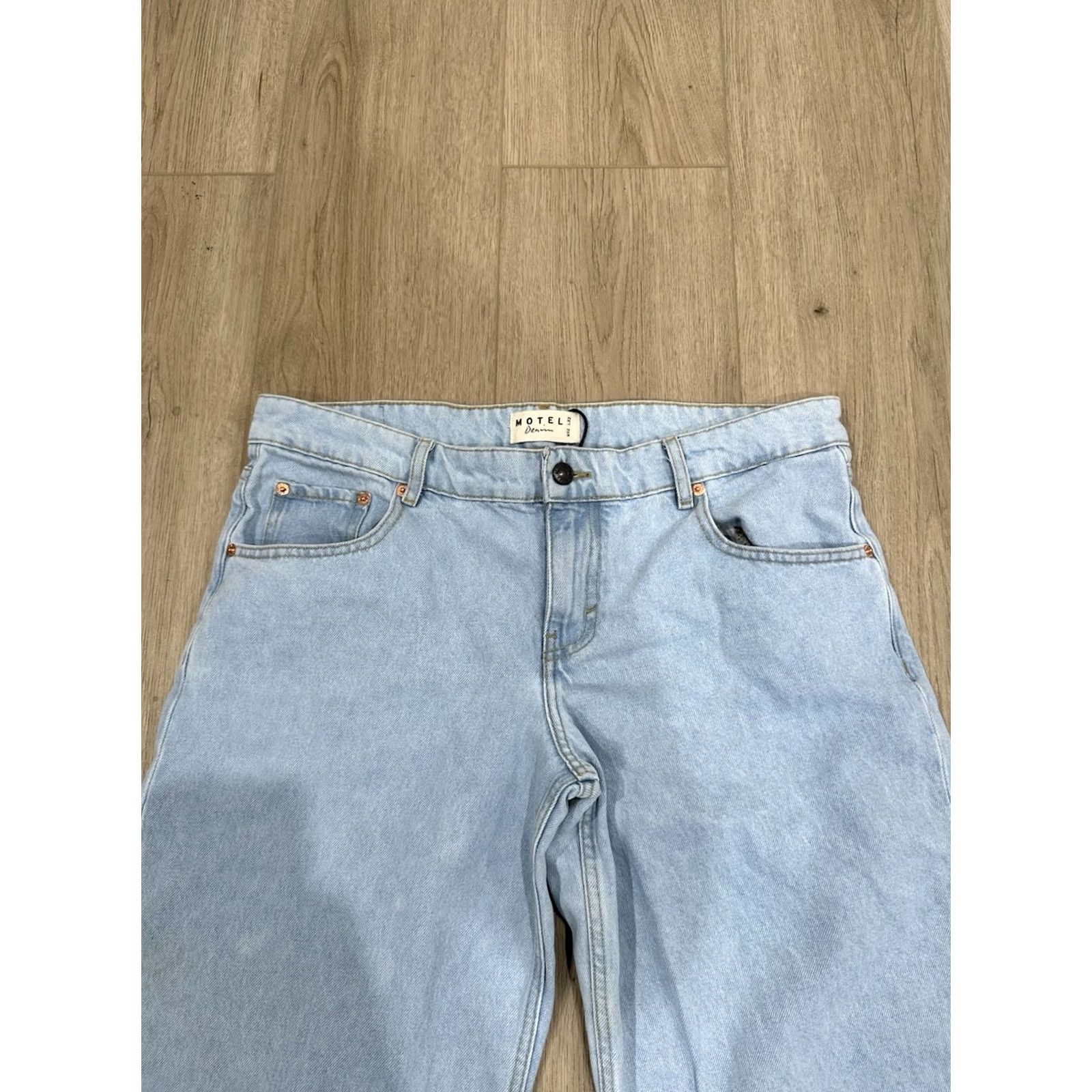 Vintage NWT Motel Jeans Women’s 35x30 Blue Wide-Leg Low Rise Denim Jeans Regular 5-Pocket Design Boys? Size 24" / US 00 / IT 34 - 4 Thumbnail