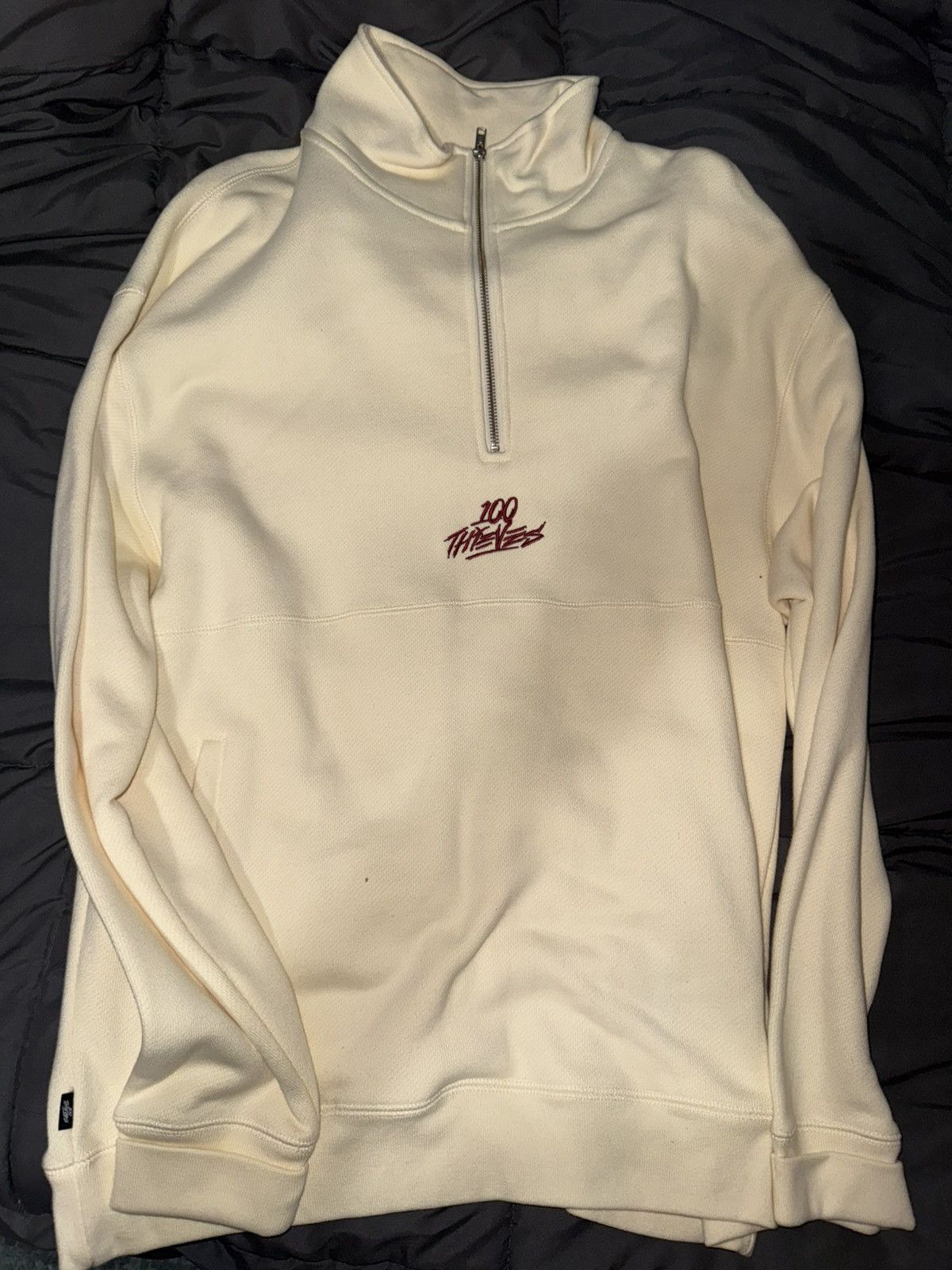 100 Thieves 100 Thieves SpringBloom Cream Half Zip Sweater Size US L / EU 52-54 / 3 - 1 Thumbnail