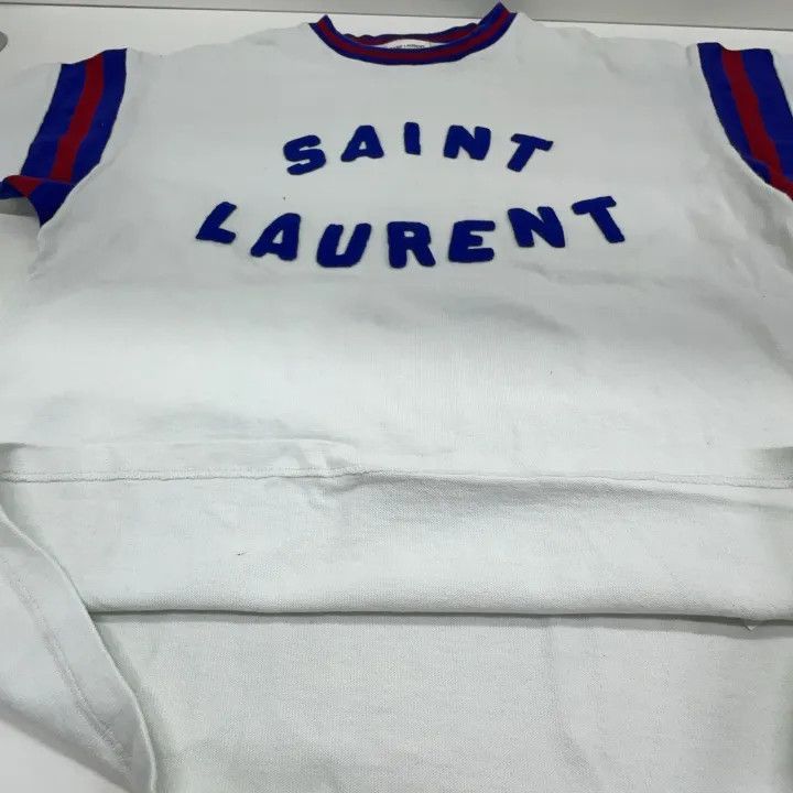 Saint Laurent Paris Saint Laurent White Graphic Short Sleeve T-Shirt -2507 Size L / US 10 / IT 46 - 4 Thumbnail