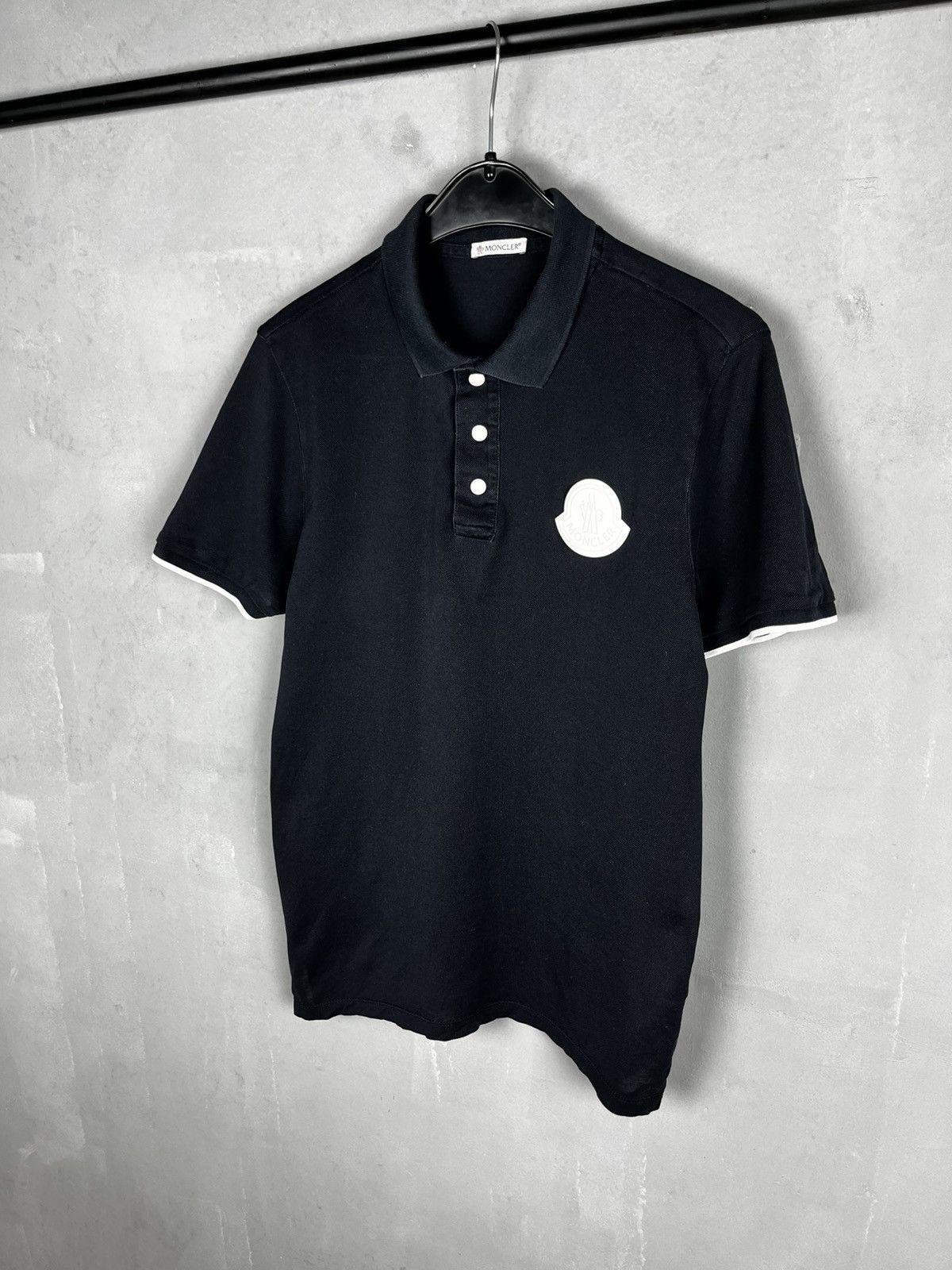 SS 20 Moncler Maglia Polo Manica Corta Big Rubber Logo