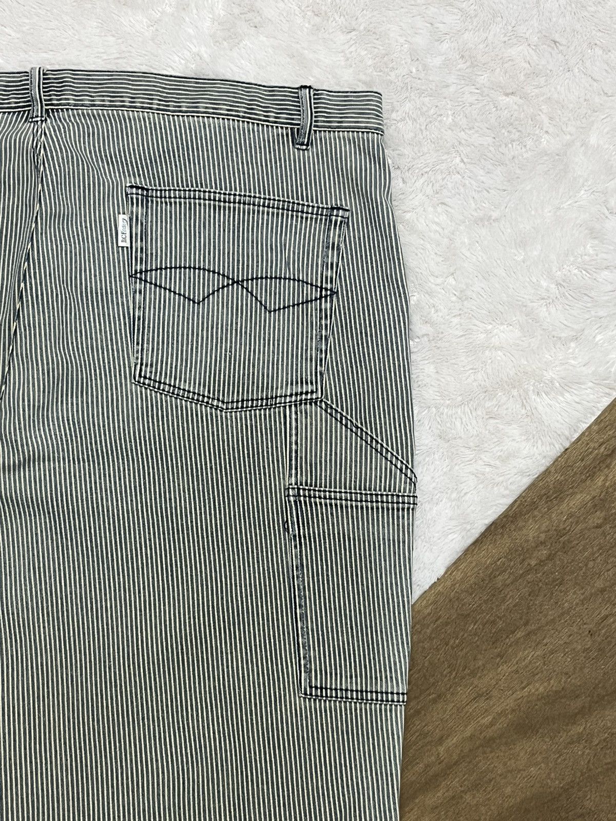 Other Vintage B.C Factory Hickory Stripe Carpenter Pants Baggy Size US 44 / EU 60 - 8 Thumbnail