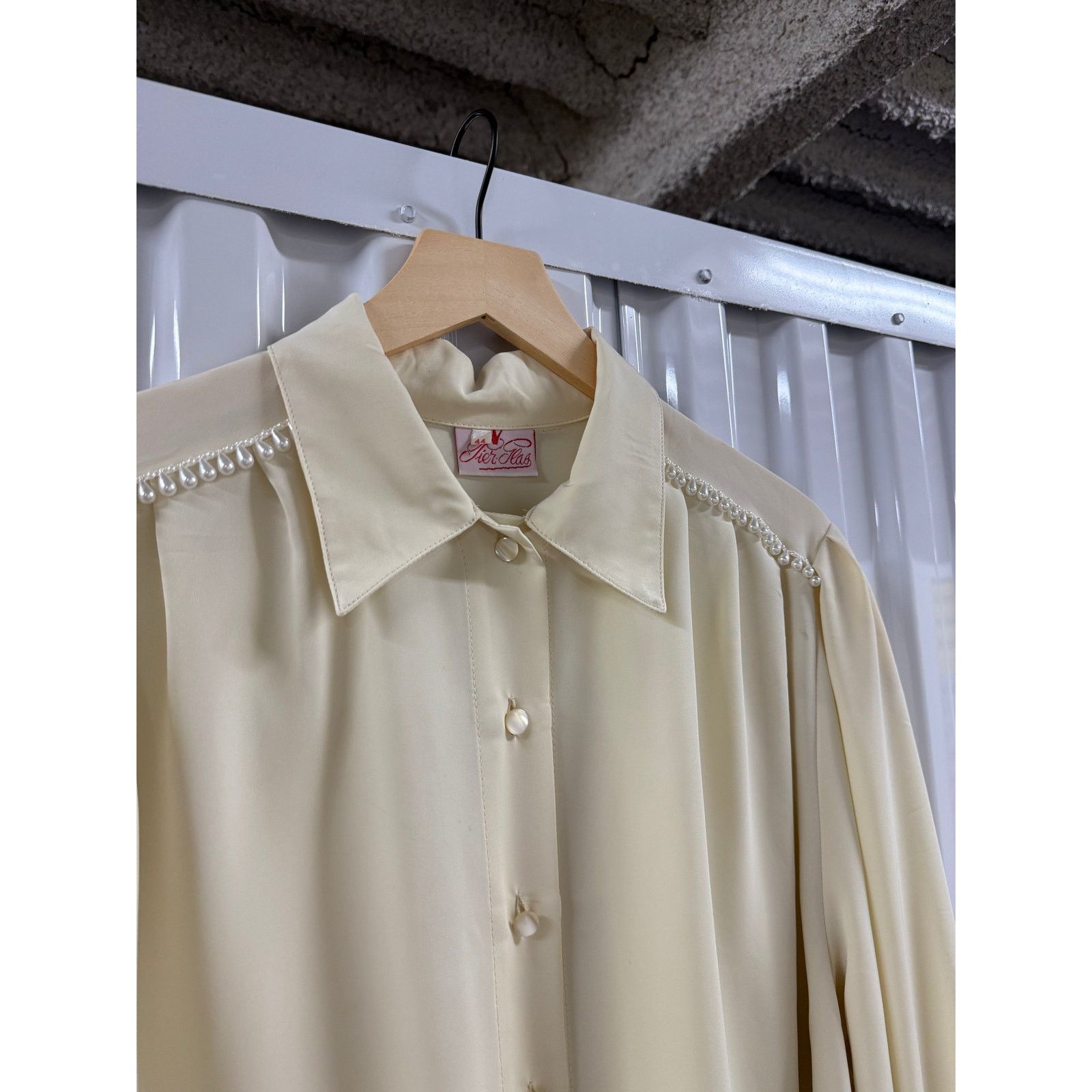 Vintage Vintage European 1970's Women's Pearl Blouse - True Vintage Size L / US 10 / IT 46 - 6 Thumbnail