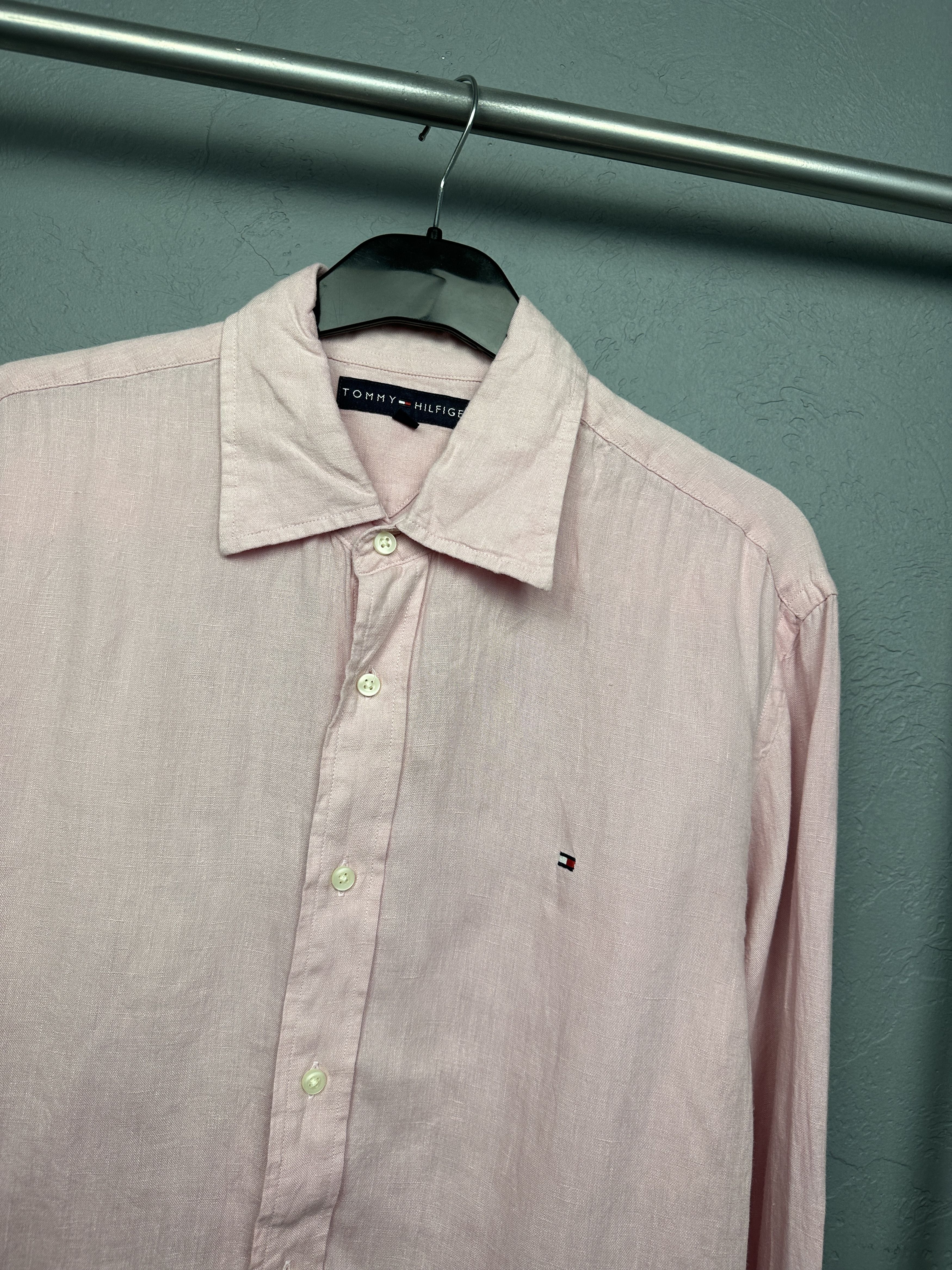 Tommy Hilfiger × Vintage Tommy Hilfiger Vintage Mens LINEN Long Sleeve Shirt Size US L / EU 52-54 / 3 - 2 Thumbnail