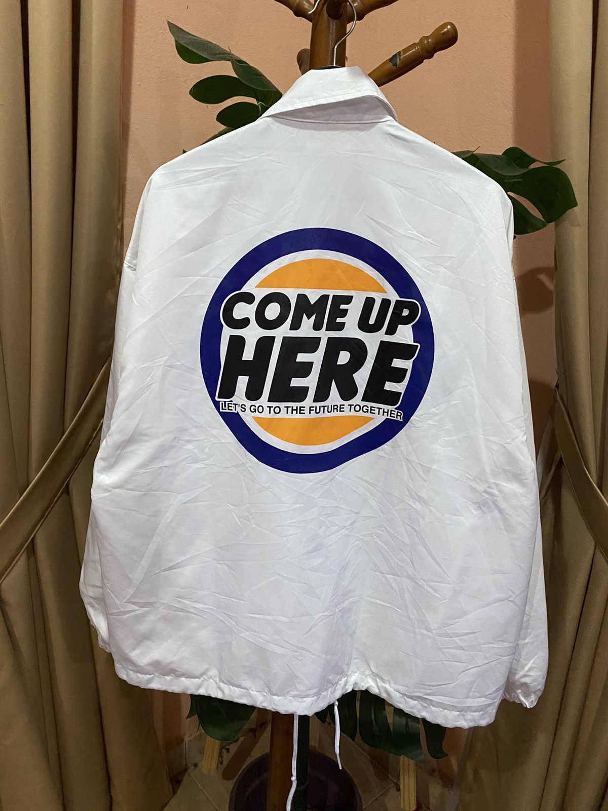 Japanese Brand WEGO “Come Up Here” Jacket Modern Casual White Coach Jacket Size US L / EU 52-54 / 3 - 1 Thumbnail
