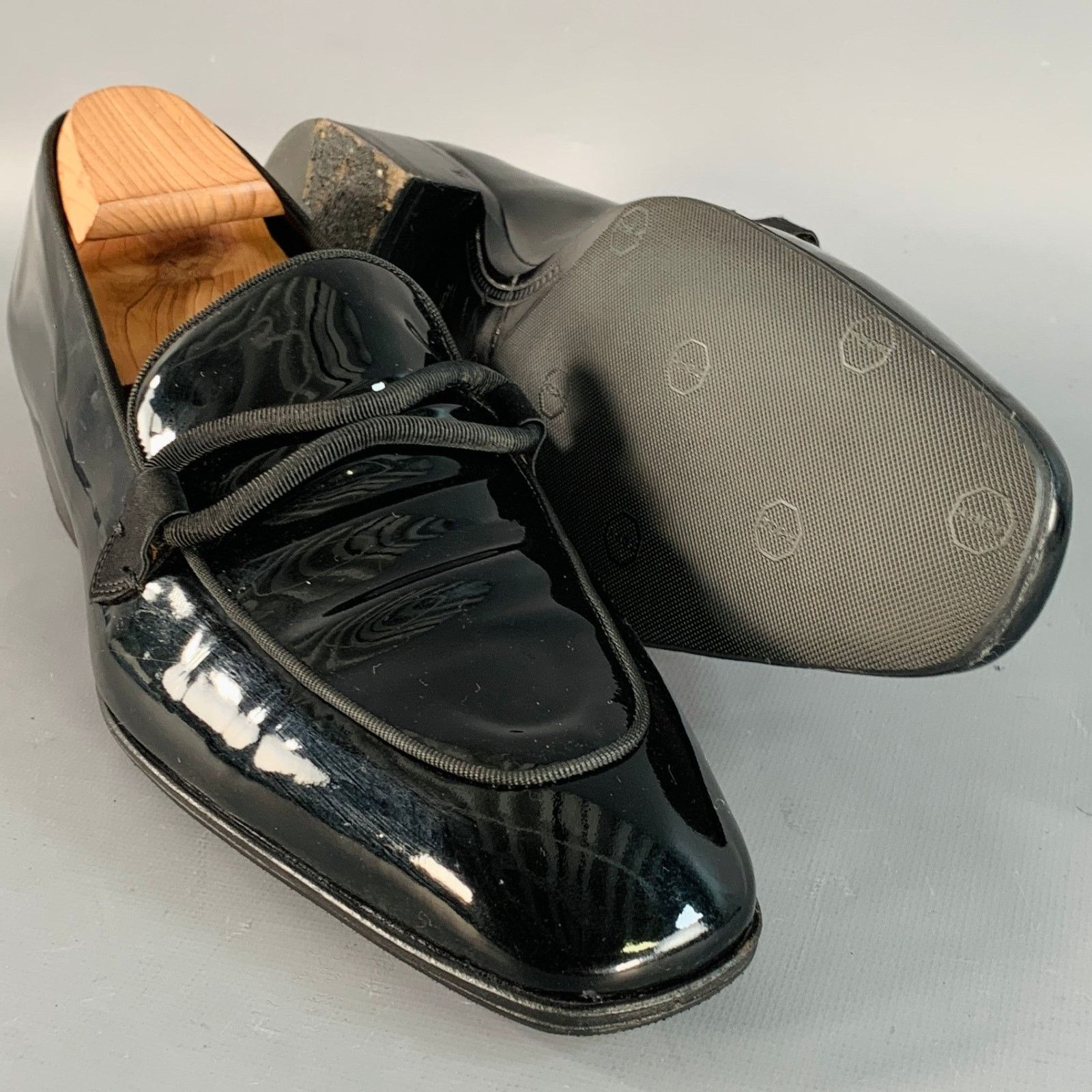 Tom Ford 10.5 Nero Black Patent Leather Grosgrain Trim Slip On Size US 10.5 / EU 43-44 - 5 Thumbnail